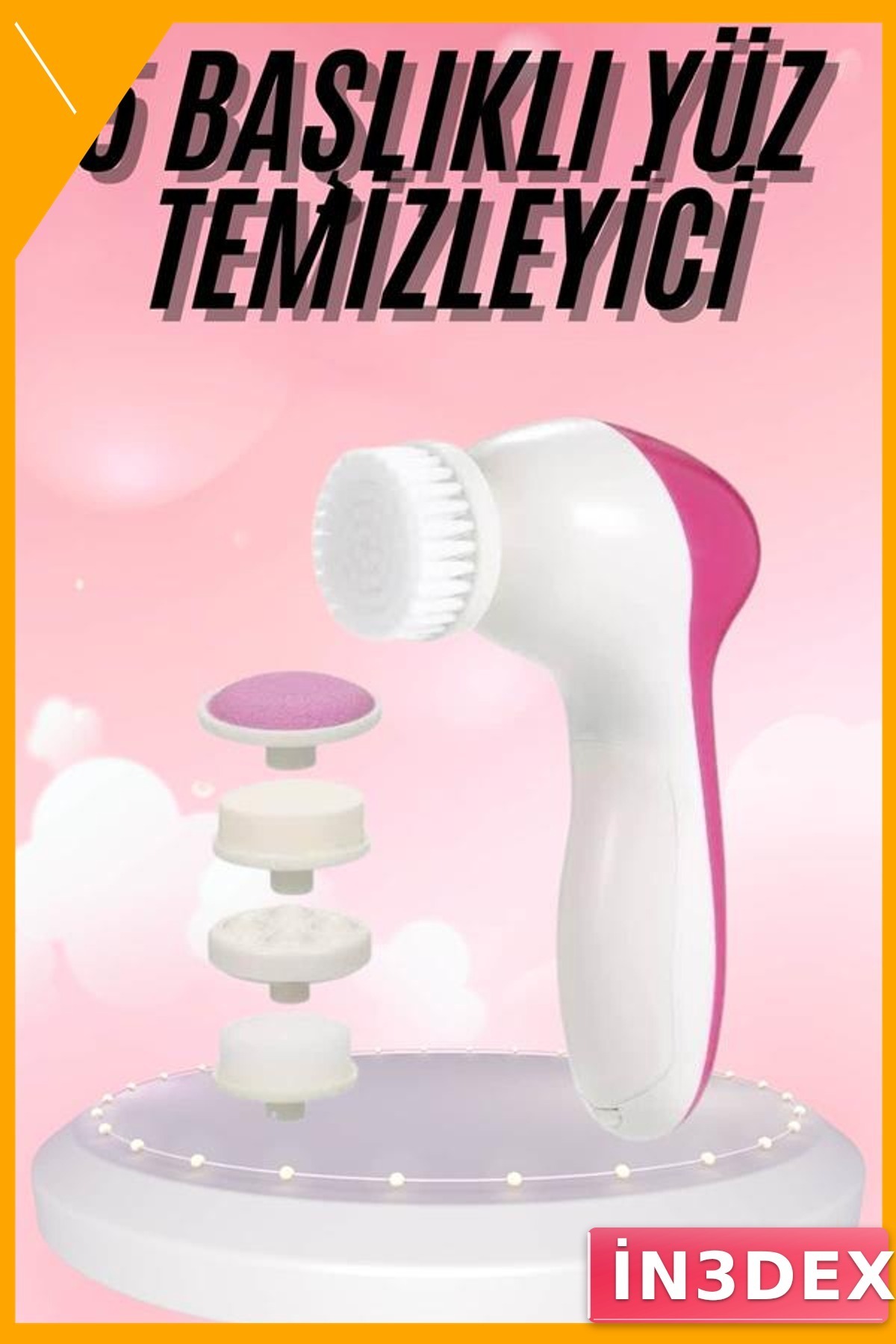 Titreşimli Yüz Temizleme Cihazı 5 Başlıklı Cilt Bakım Seti