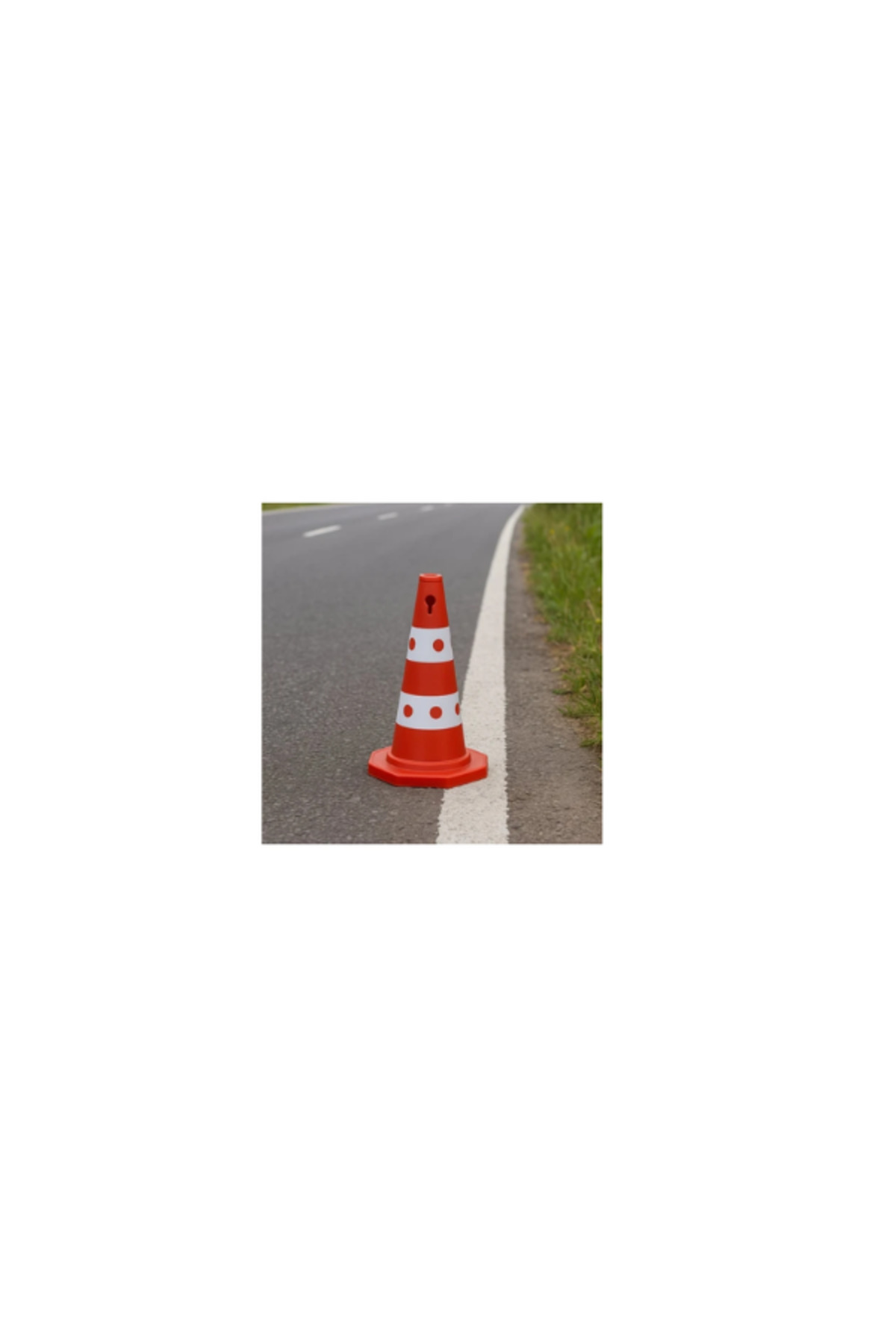 Benekli Reklam Konisi | Ağırlıksız – Kırmızı 50 cm 2