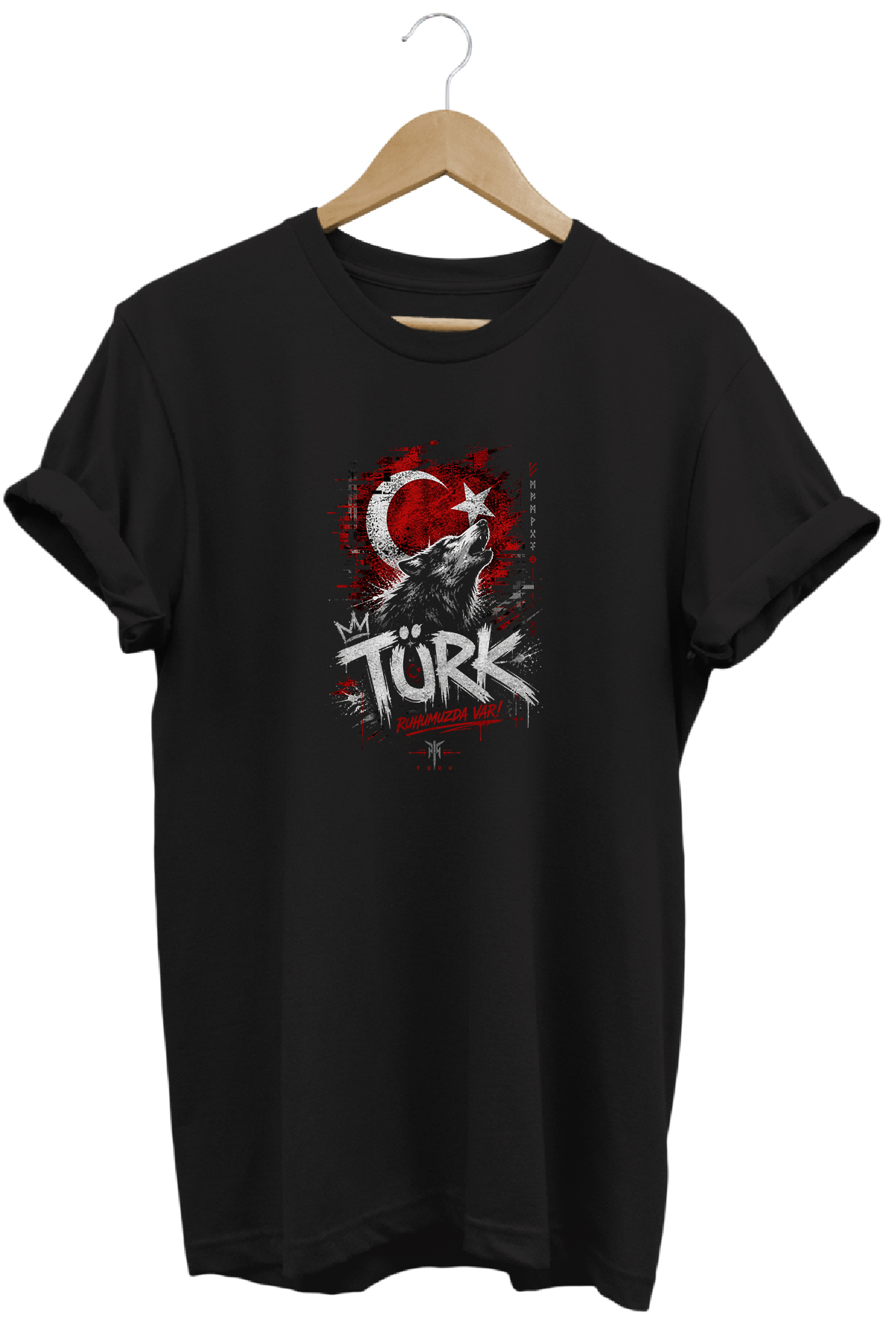 Türk Bozkurt and Ay Yıldız Printed Street Style Special Design T-Shirt