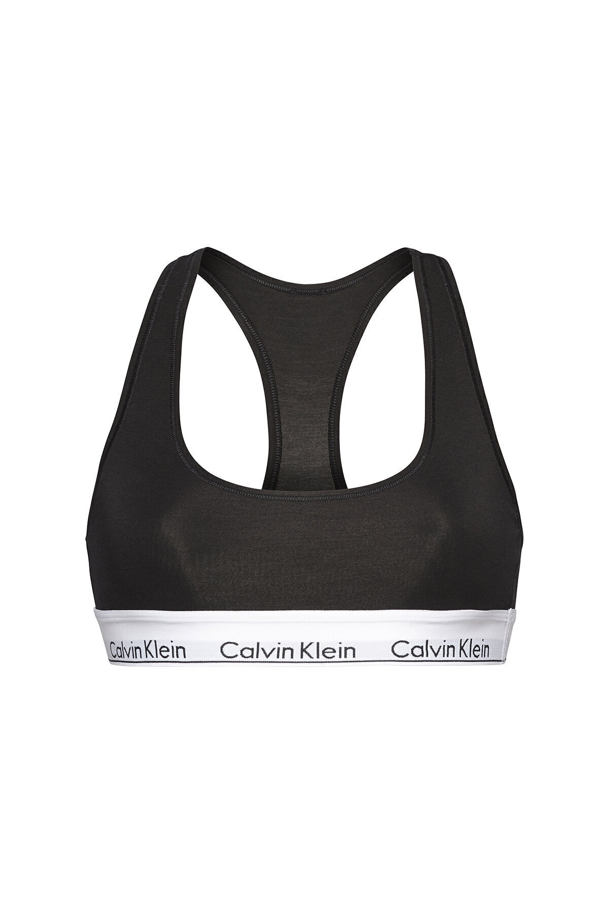 Calvin Klein Damen-Bralette mit Monogramm-Muster und bedruckten Trägern – Sch...