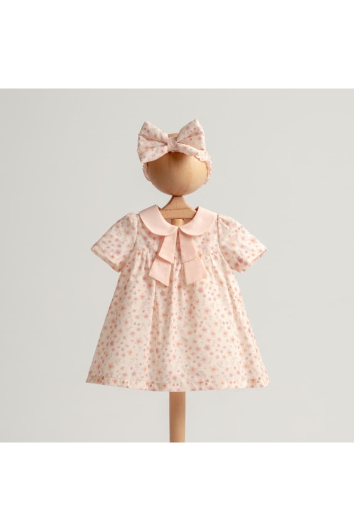 Valia Baby Baby Girl Dress with Floral Pattern and Collar
