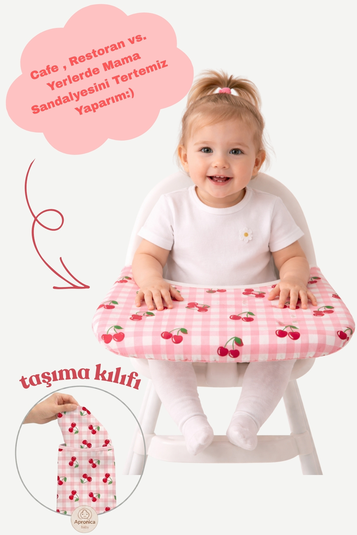 Cherry Pattern High Chair Cover (MARSUPIAL)