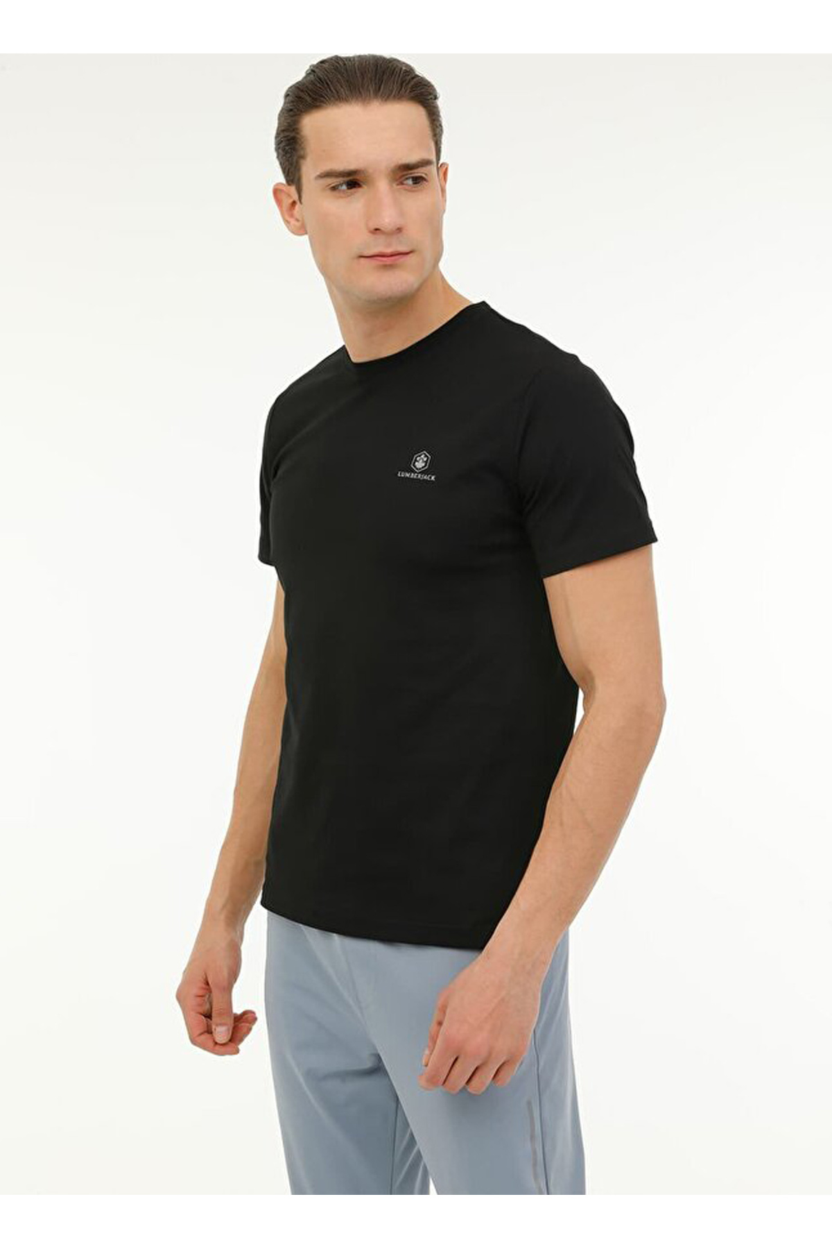 lumberjack 102064379 6M,MB CT10 Siyah O Regular Fit Düz Erkek T-Shirt