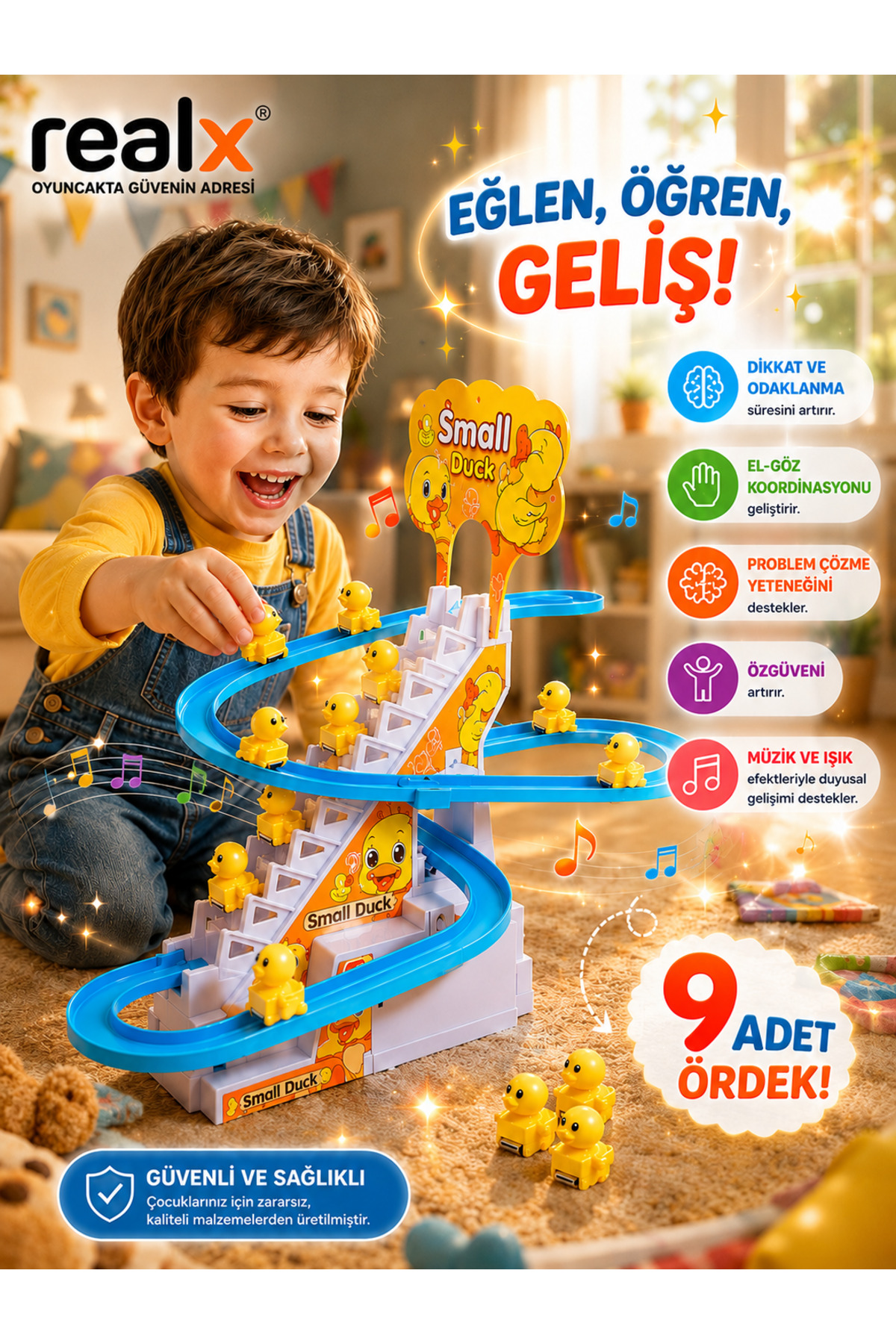 【KIDS用】LESQUE CHILL DUCK 7.375”【新品送料込】 Realx 9 Ördekli Small Duck Döndolaş Ördekler Müzikli Işıklı Dikkat