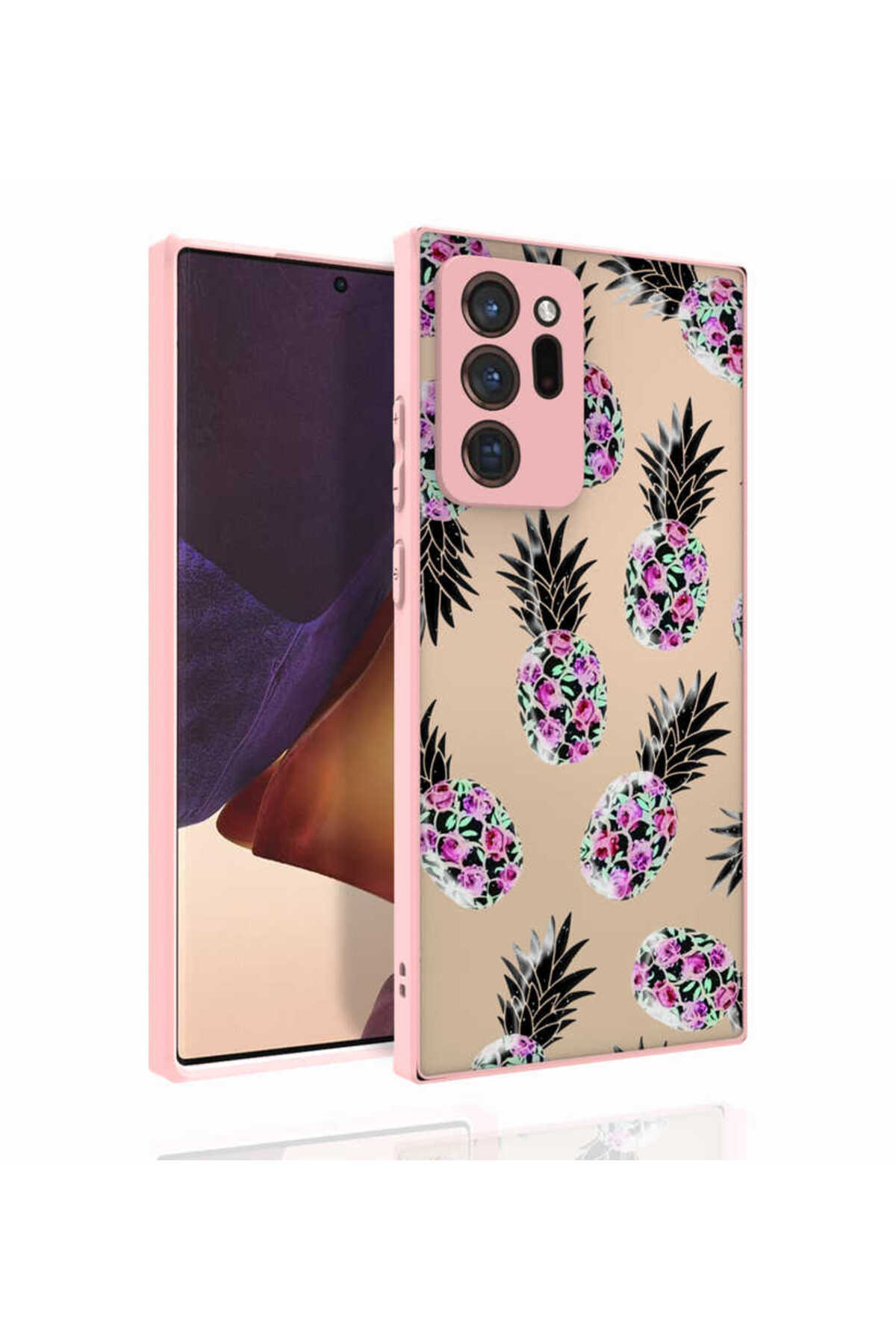 Galaxy Note 20 Ultra Uyumlu Desenli Kamera Korumalı Parlak HNZM Nora Kılıf-NO1