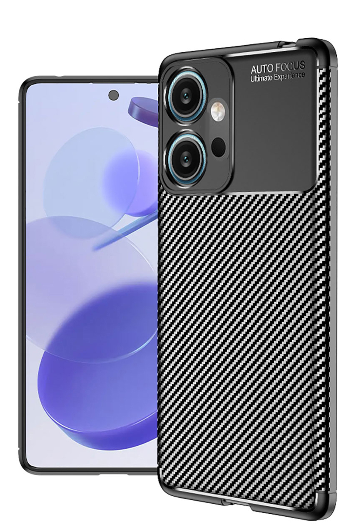 Honor 600 Compatible Camera Shielded (Carbon Design) Protective Luxury Silicone Case