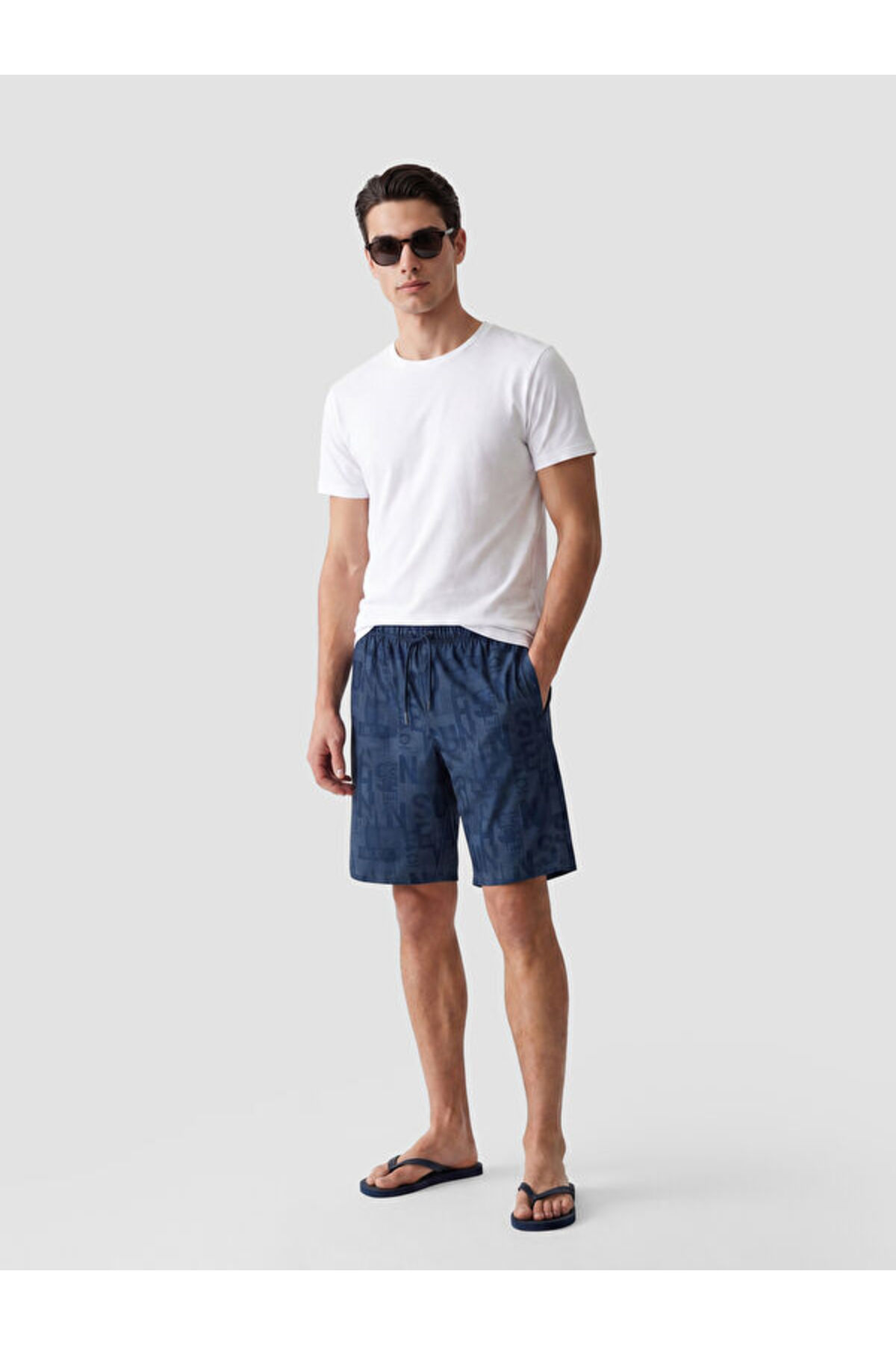 Navy Blue Printed