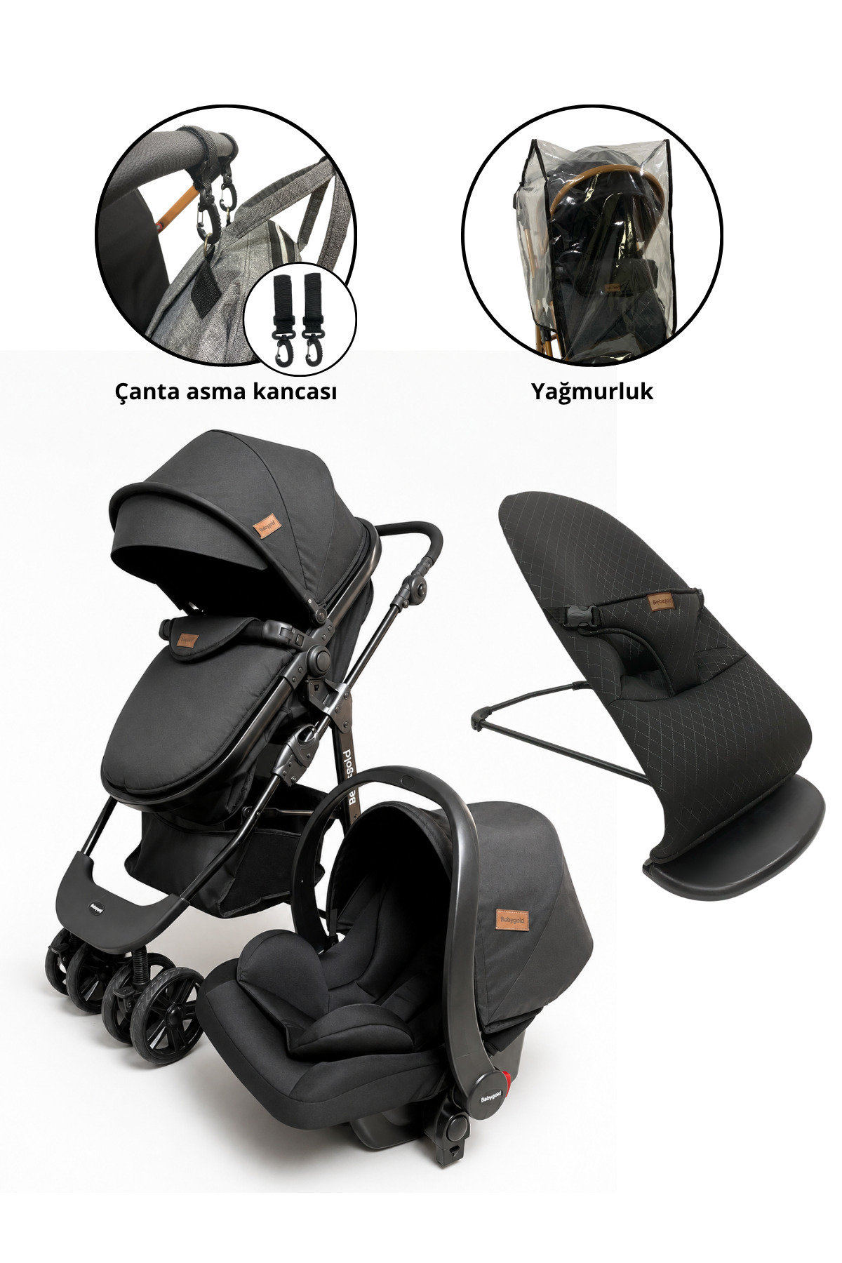 Travel System Stroller / Infant Carrier / Raincoat Set