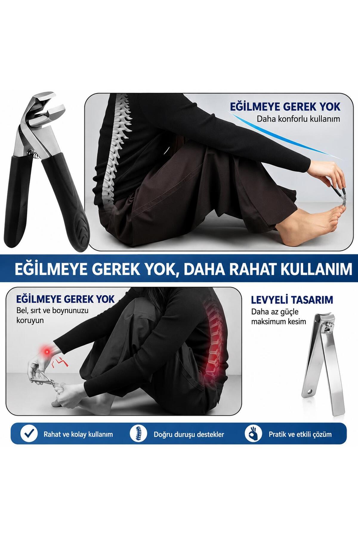 5 Parça Profesyonel Batık Tırnak Makası Seti Kalın Tırnak Kesici Pedikür Bakım Seti — B6pp — تصویر 5 از 8
