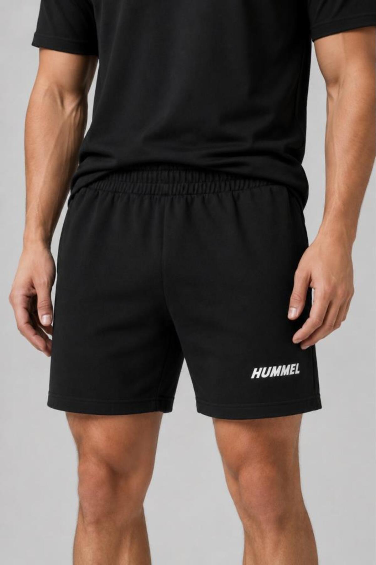 شلوارک مردانه مدل Relaxed Fit مشکی، شلوارک نخی المنتال هامل شلوارک برمودا hummel