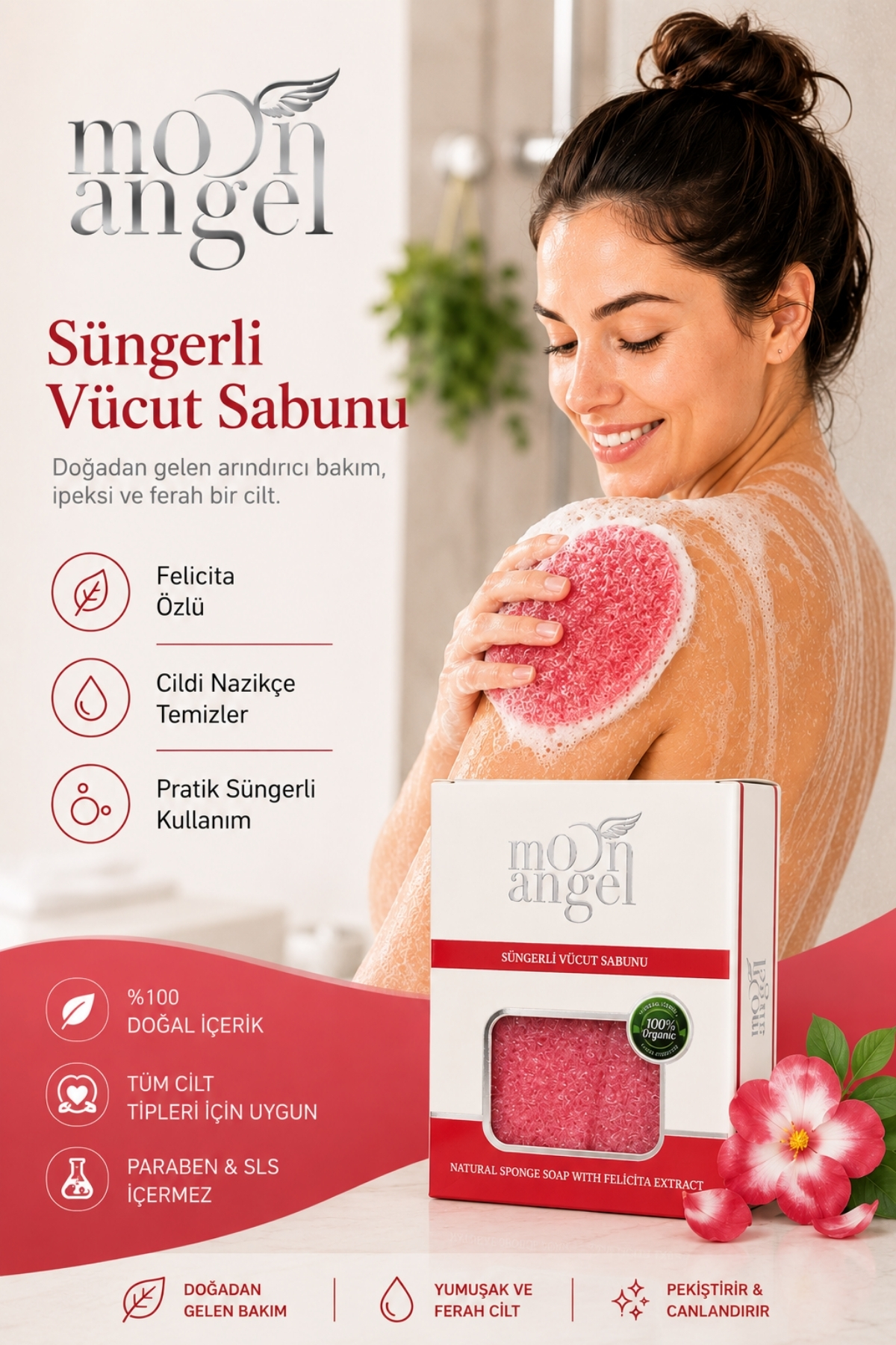 Süngerli Sabun Doğal Güzellik Felicita Extract Vücut Sabunu — görsel 1