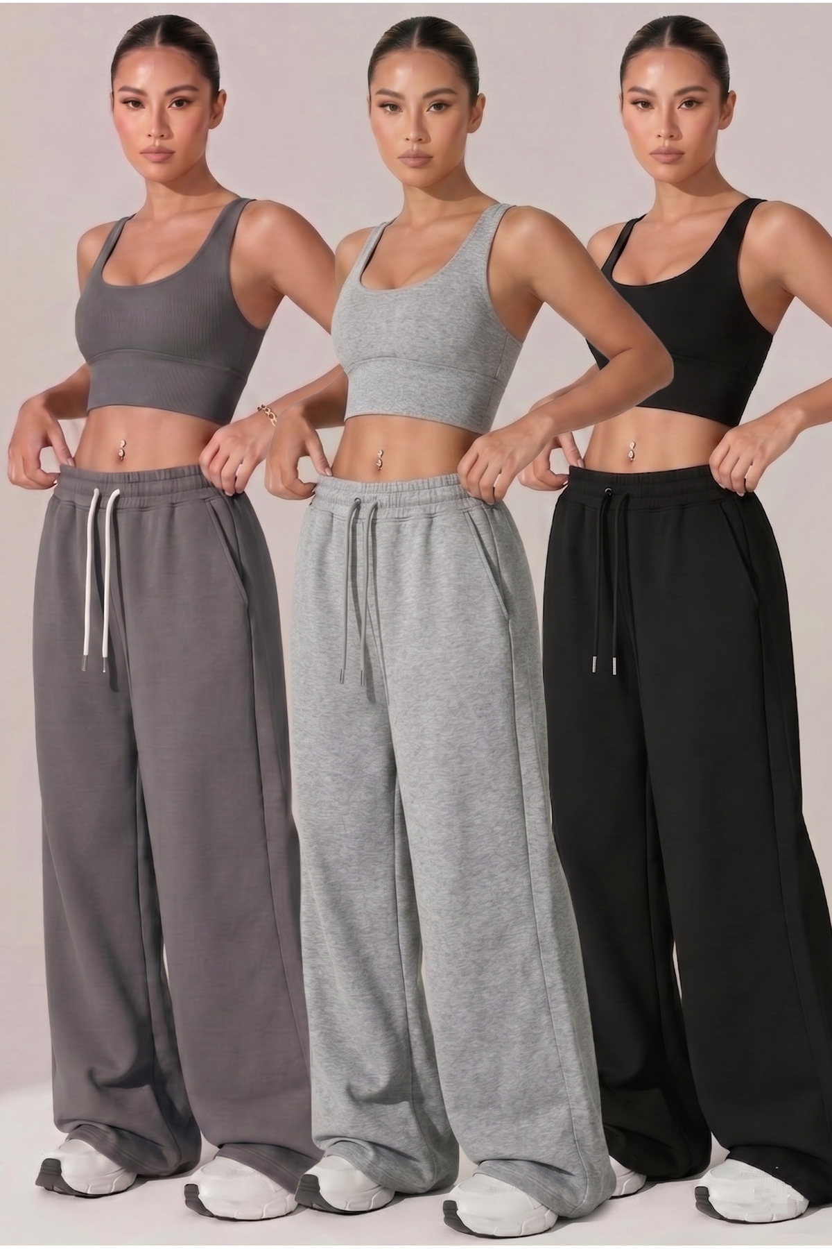 luci sports 3LÜ KADIN Baggy Eşofman Altı RAHAT KESİM