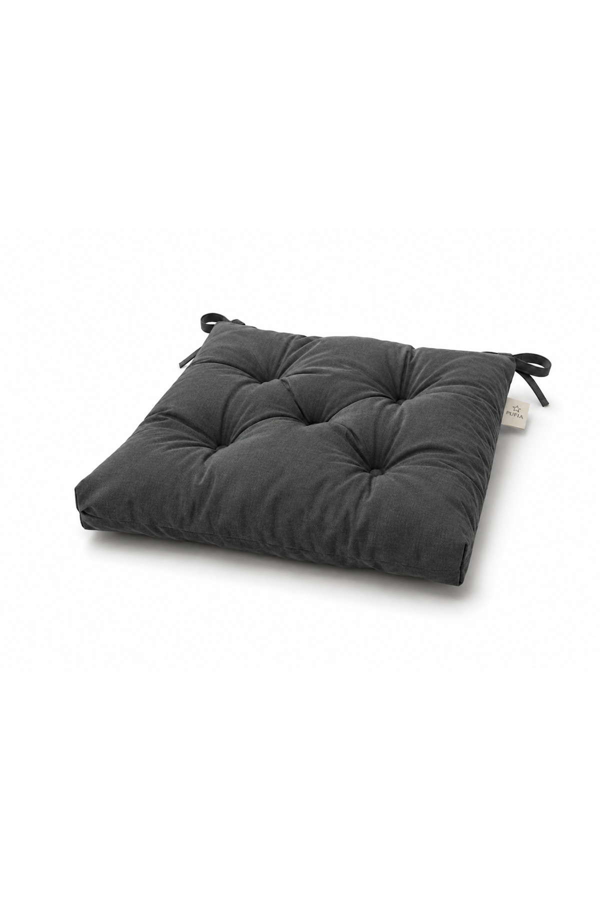 Pofidic Chair Cushion, Laced Fiber Filled Black