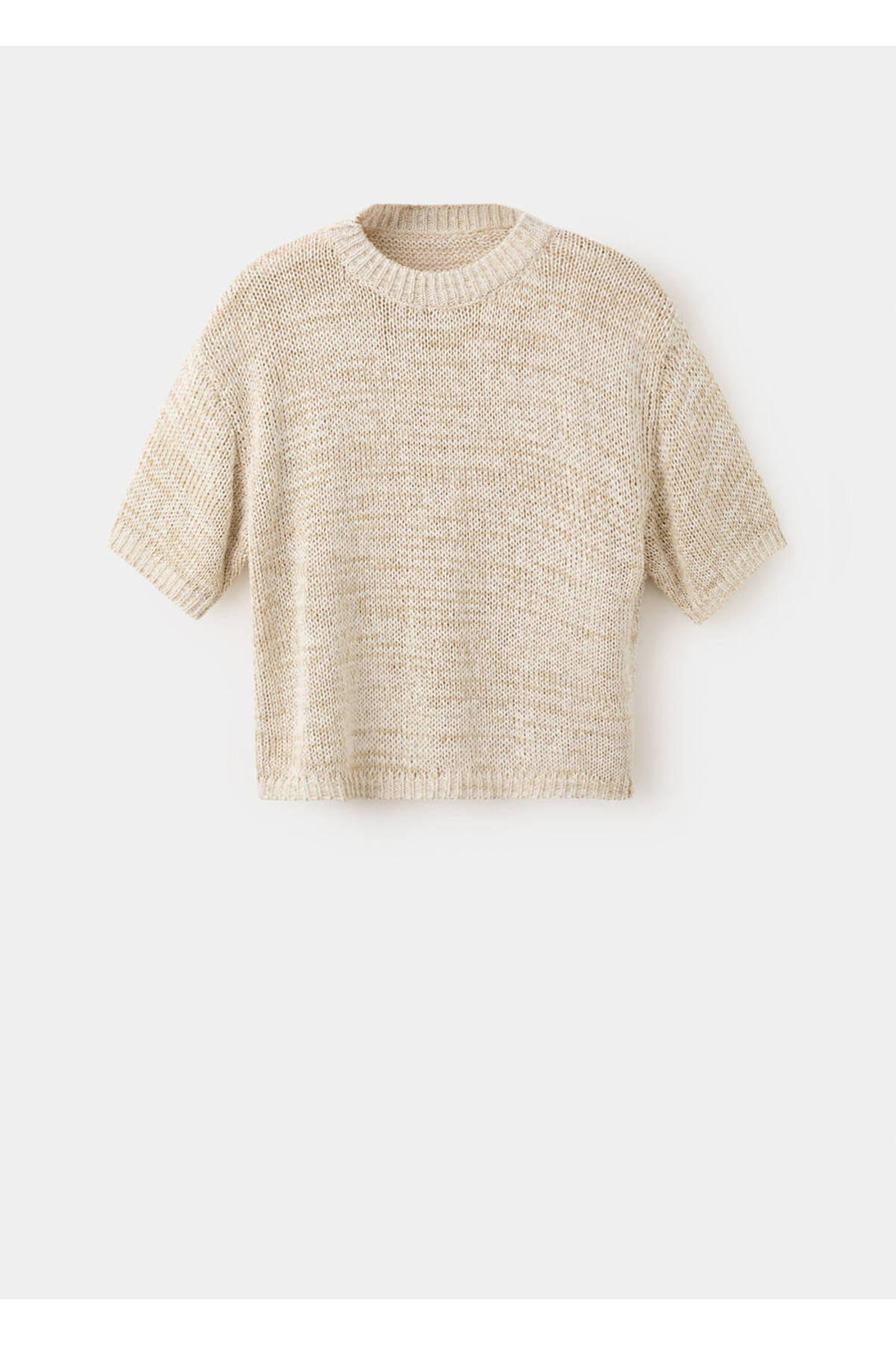 MANGO  Short-sleeved heathered knit sweater - Görsel 3