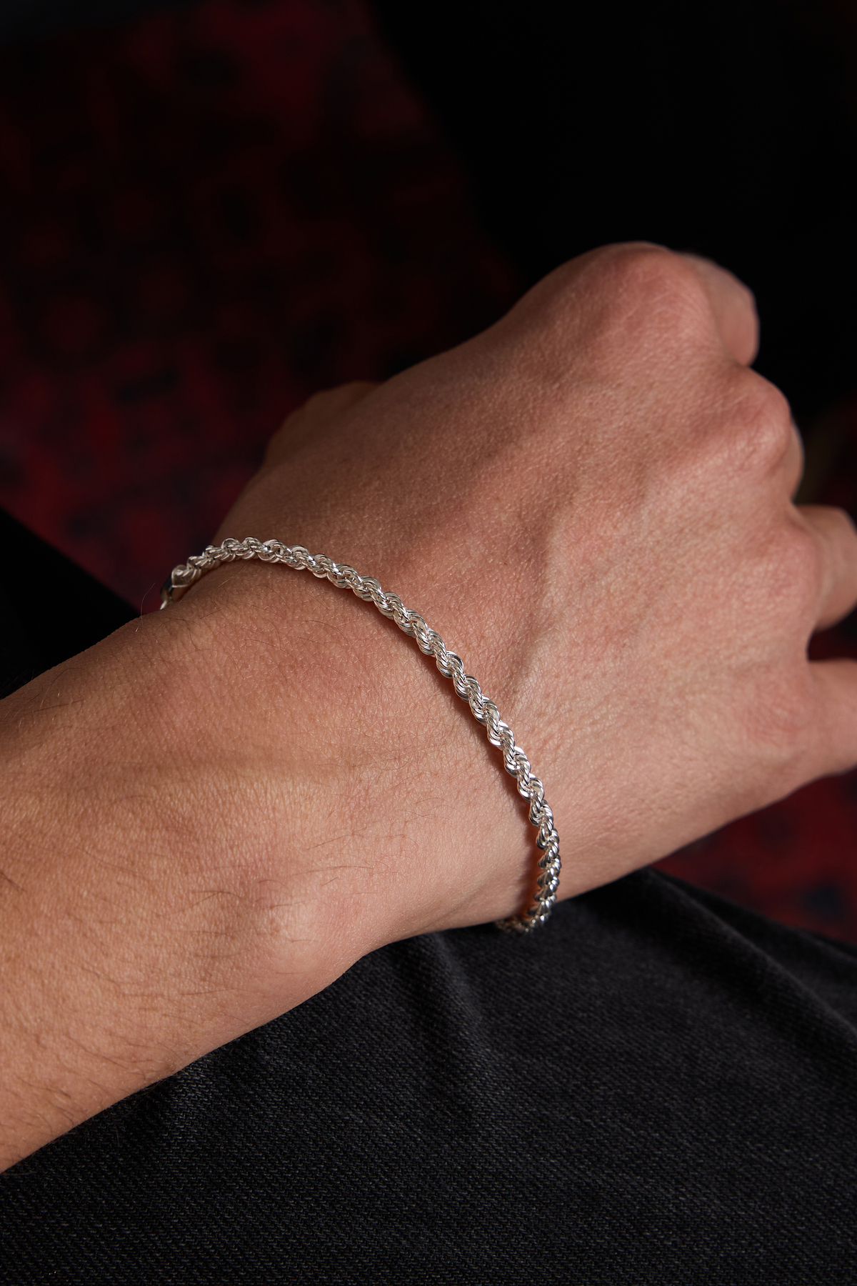 Ricco Jewellery 925 Ayar Gümüş Old Money Kalemli Burma Halat Bileklik görsel 4