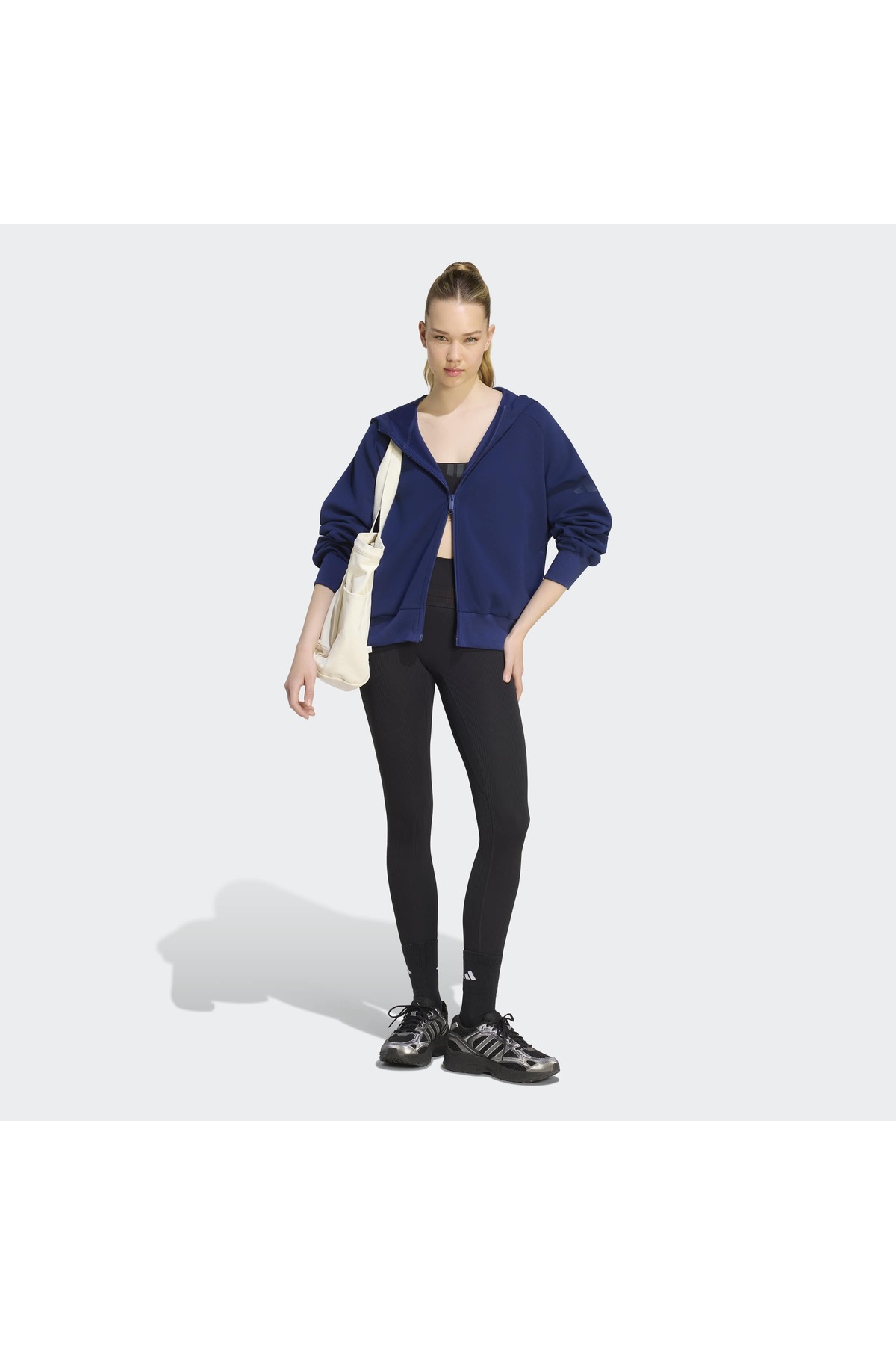 adidas W Sl Fz Hd Kadın Spor Sweatshirt KR2747 görsel 3