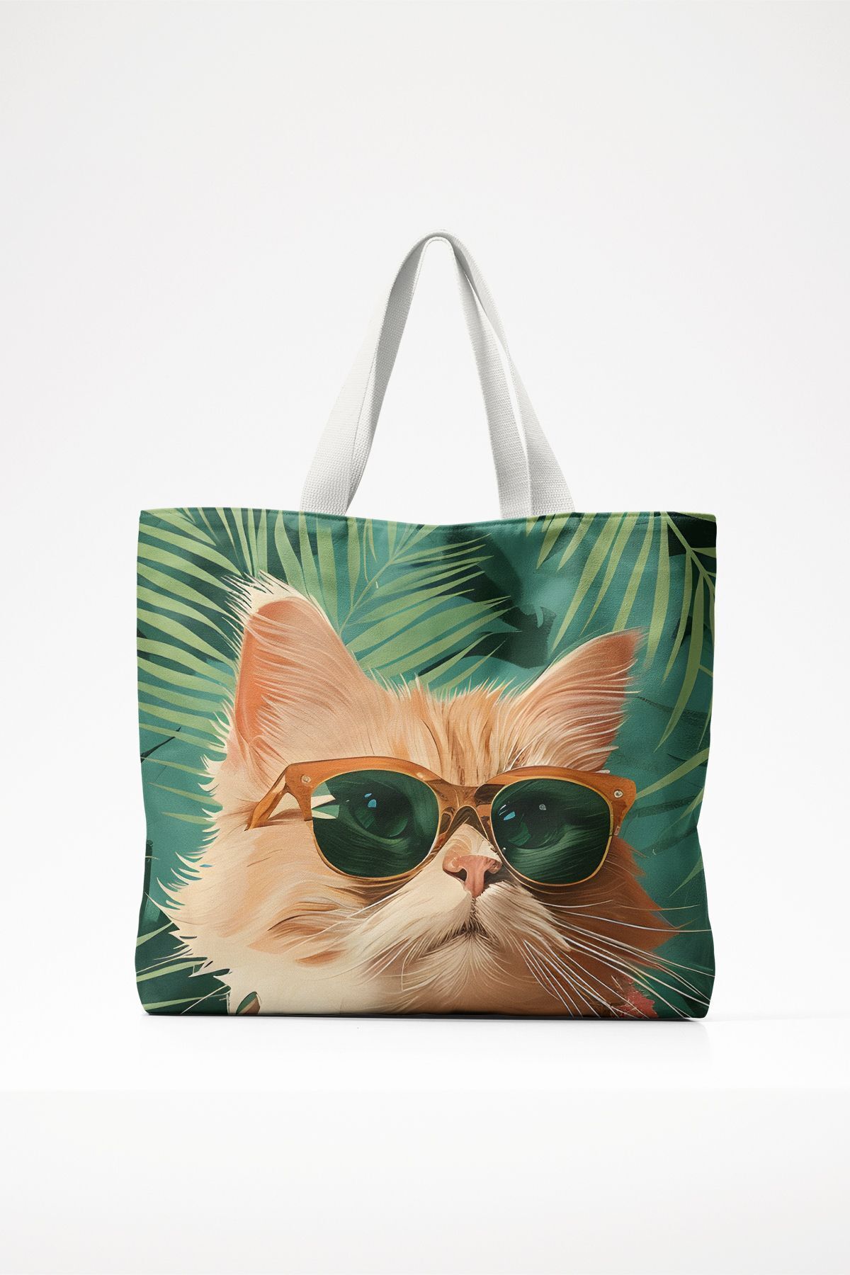 Ulu Home Cool Cat Cotton Column Beach and Daily Shoulder Bag