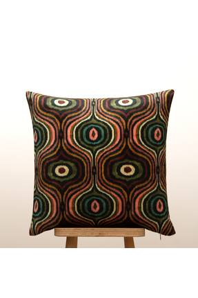 NisanurTerzi Geometrik Desenli Kırlent Kılıfı Renkli Dekoratif Retro Modern T...