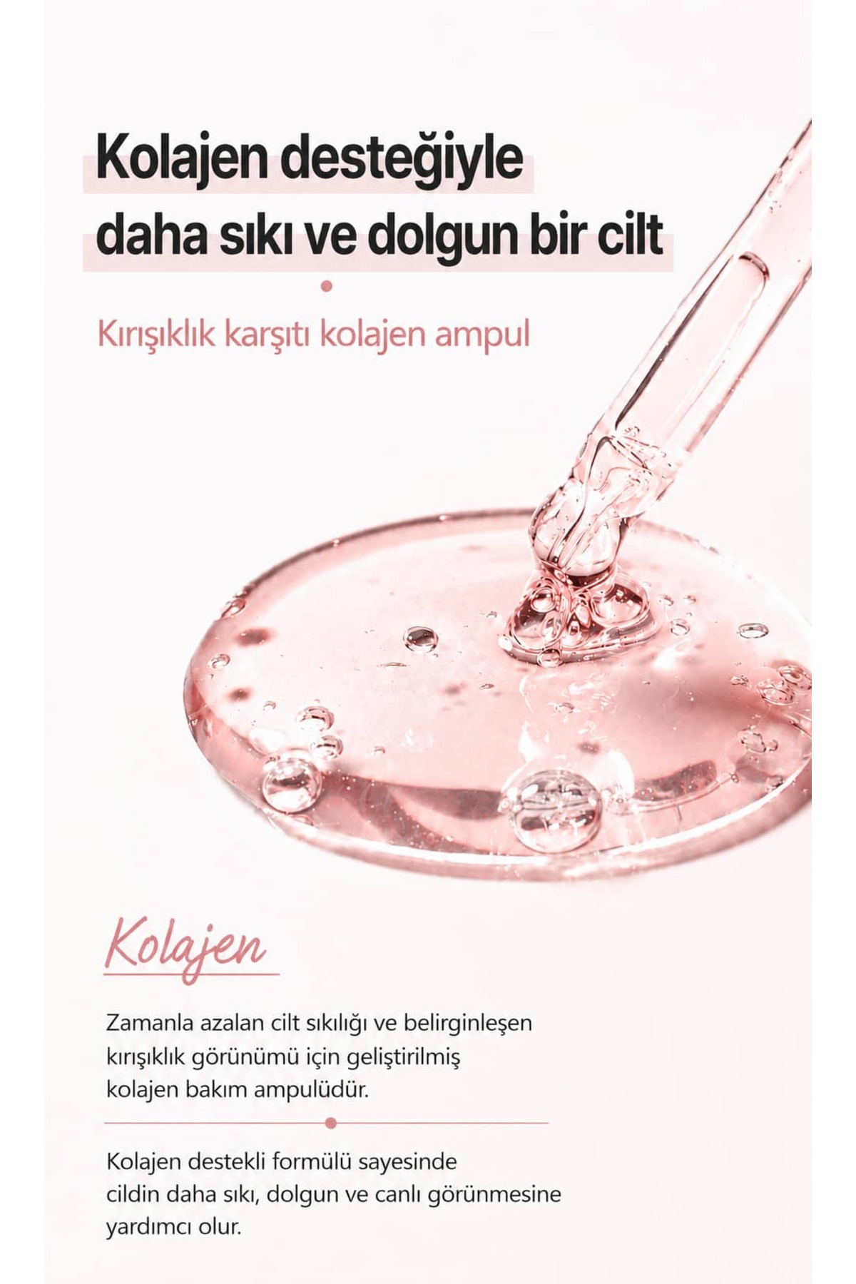 Kolajen ve 4 Çeşit Peptide İçeren Kırışıklık Karşıtı ve Sıkılaştırıcı Ampul 100 ml - Collagen Wrinkle Care Ampoule Serum — AVC-AMP-COLLAGEN-100 — تصویر 5 از 8