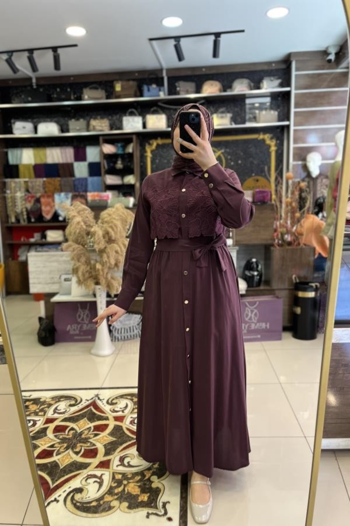 HÜMEYRA BUTİK Embroidered Modal Dress
