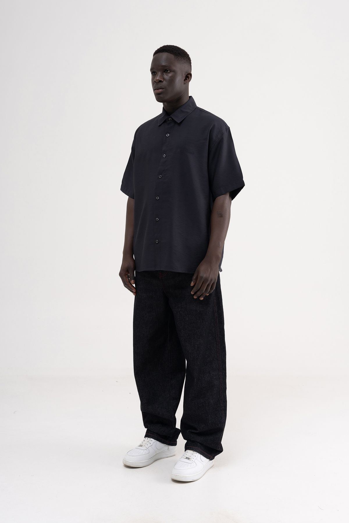 Machinist Oversized Basic Men's Shirt – Anthracite L- Trendyol