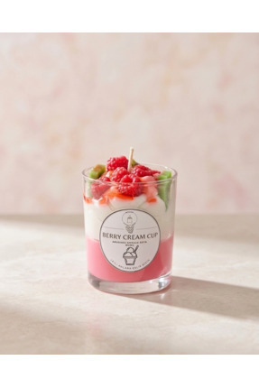 Noure Candle Studio Berry Cream Cup Ahududu Kokulu Dekoratif Soya Mumu