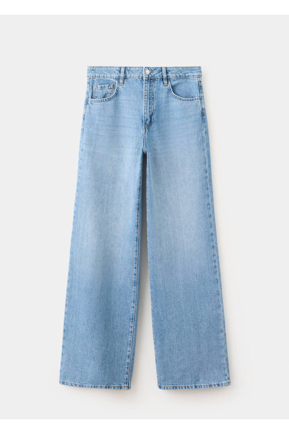 MANGO Woman Danila wide leg yüksek belli jean görsel 3