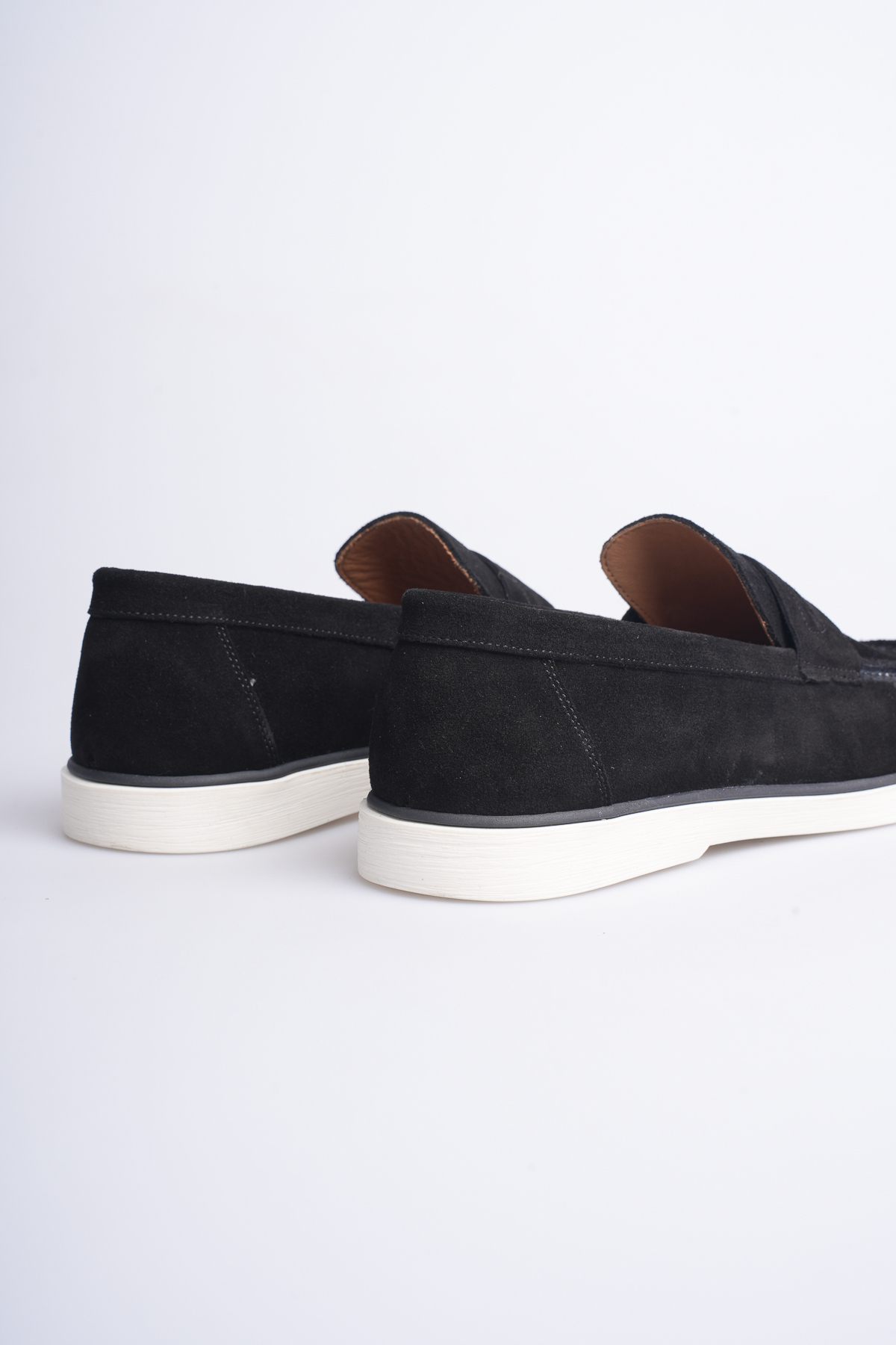 Fame Step Hakiki Deri Erkek Loafer Ayakkabı Siyah Süet Günlük Rahat Casual Mokasen Siena görsel 7
