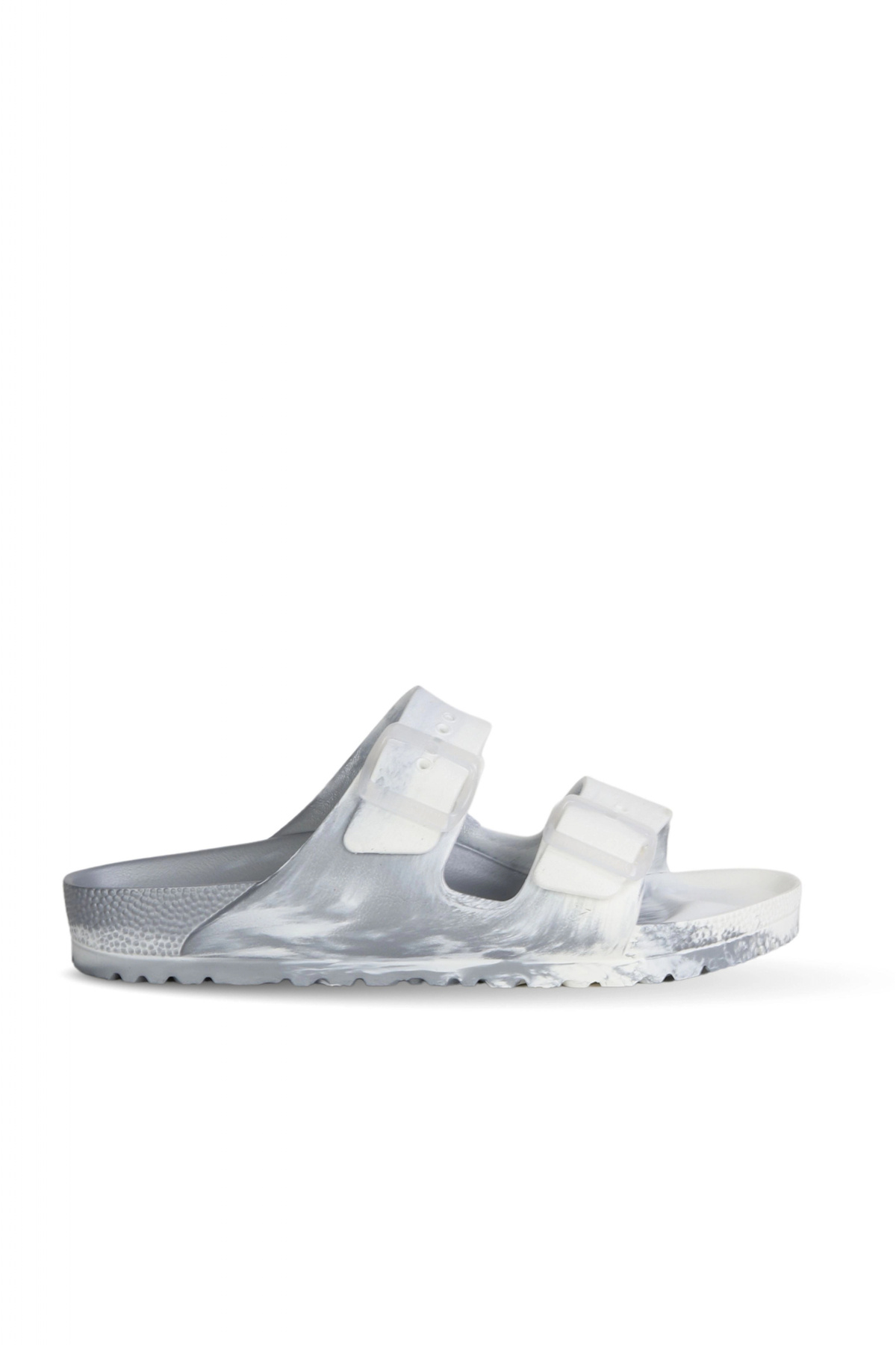 دمپایی زنانه نقره‌ای آریزونا بیرکن استاک دمپایی Birkenstock