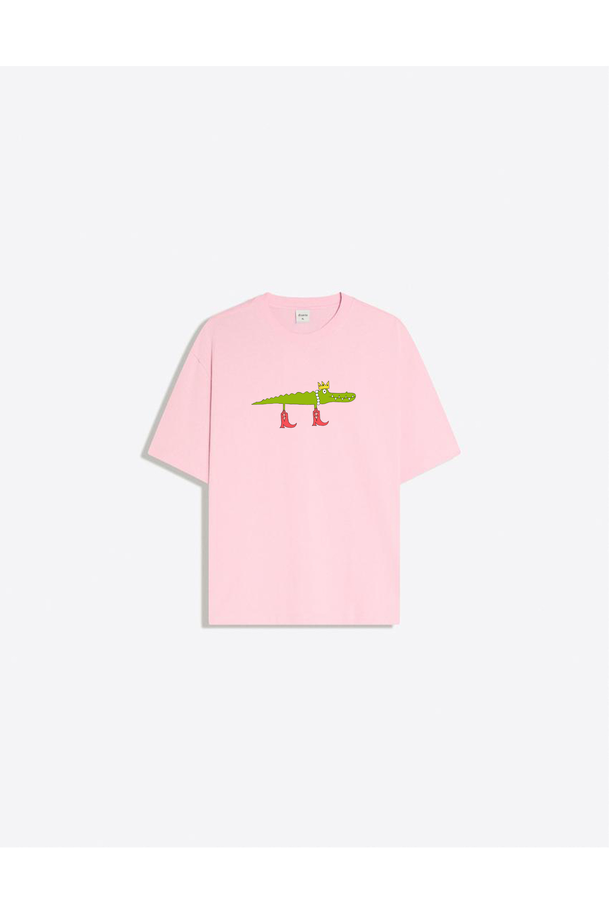 Crocodile Printed Crew Neck Oversize Trend Women's T-shirt