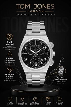 Tom Jones London ERKEK KOL SAAT GÜMÜŞ RENK ÇELİK KORDON ORJİNAL 3 ATM SU GECİ...