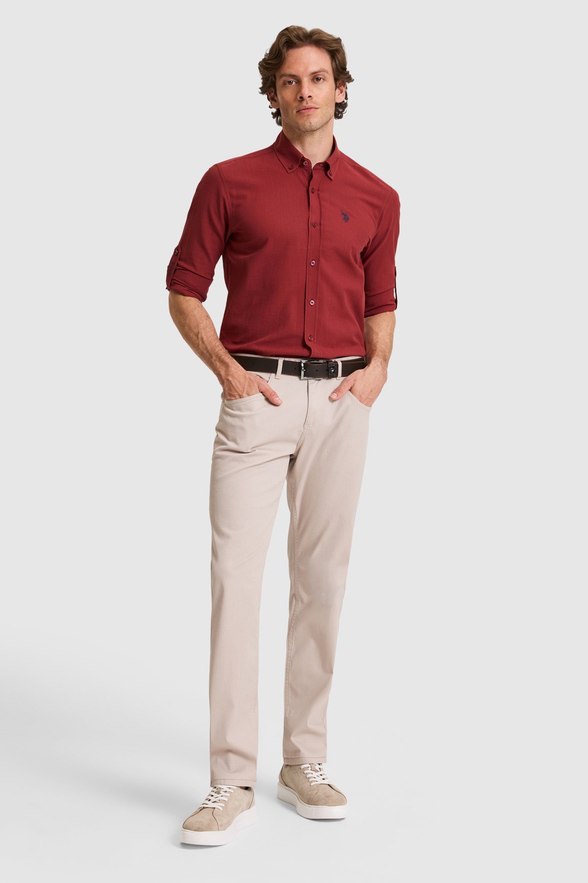 U.S. Polo Assn. Erkek Regular Fit Taş Kanvas / Chino Pantolon 50322308-VR049 — خاکستری