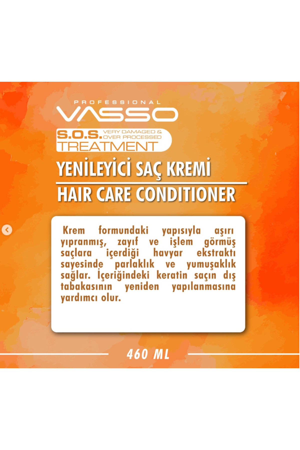 S.O.S VASSO ACİL KURTARMA SAÇ BAKIM KREMİ 460ML — GHGHGDGFD — تصویر 2 از 2