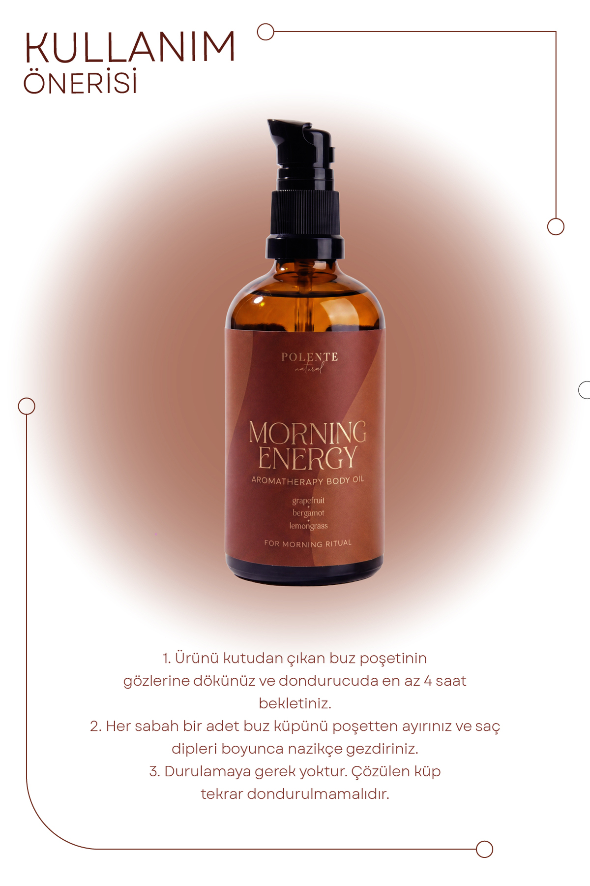 MORNING ENERGY - Sabah Rutini için Aromaterapik Vücut Masaj Yağı (100 ml) — Duyusal Bakım - ENERGY — تصویر 3 از 4