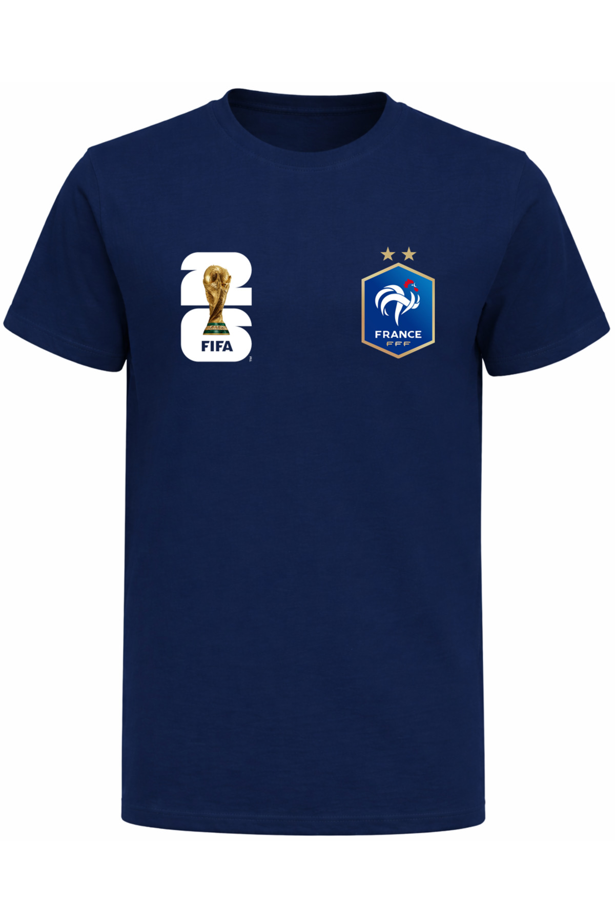 2026 World Cup printed cotton T-shirt with France national team logo