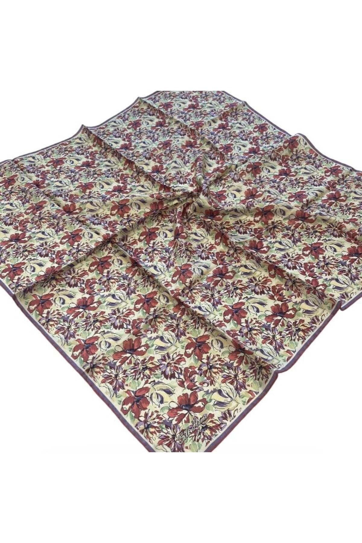 Twill Pure Silk 11477 - 03 Dusty Rose Flower Pattern
