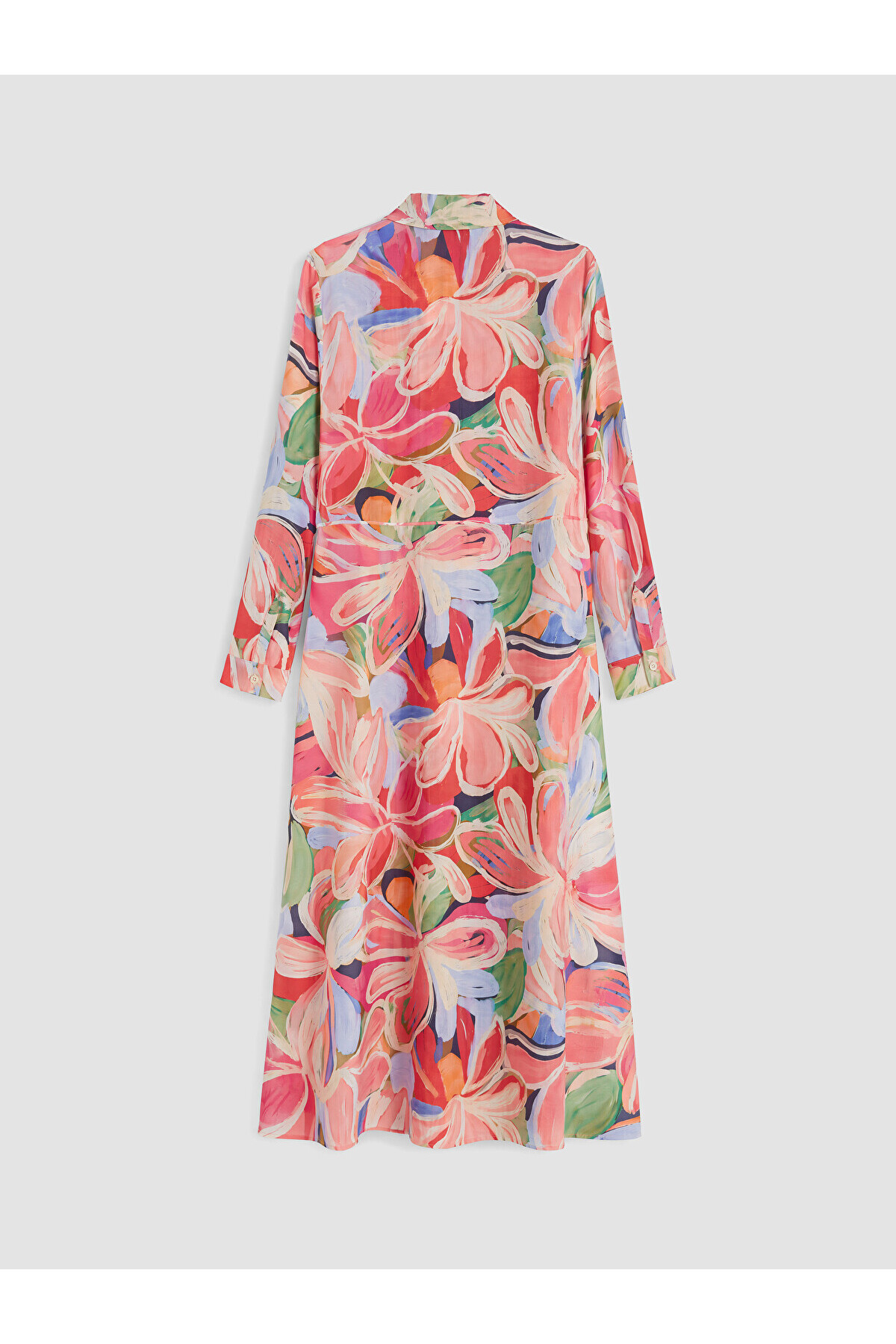 LC Waikiki Nevavm Floral Belted Shirt Dress with a Difference