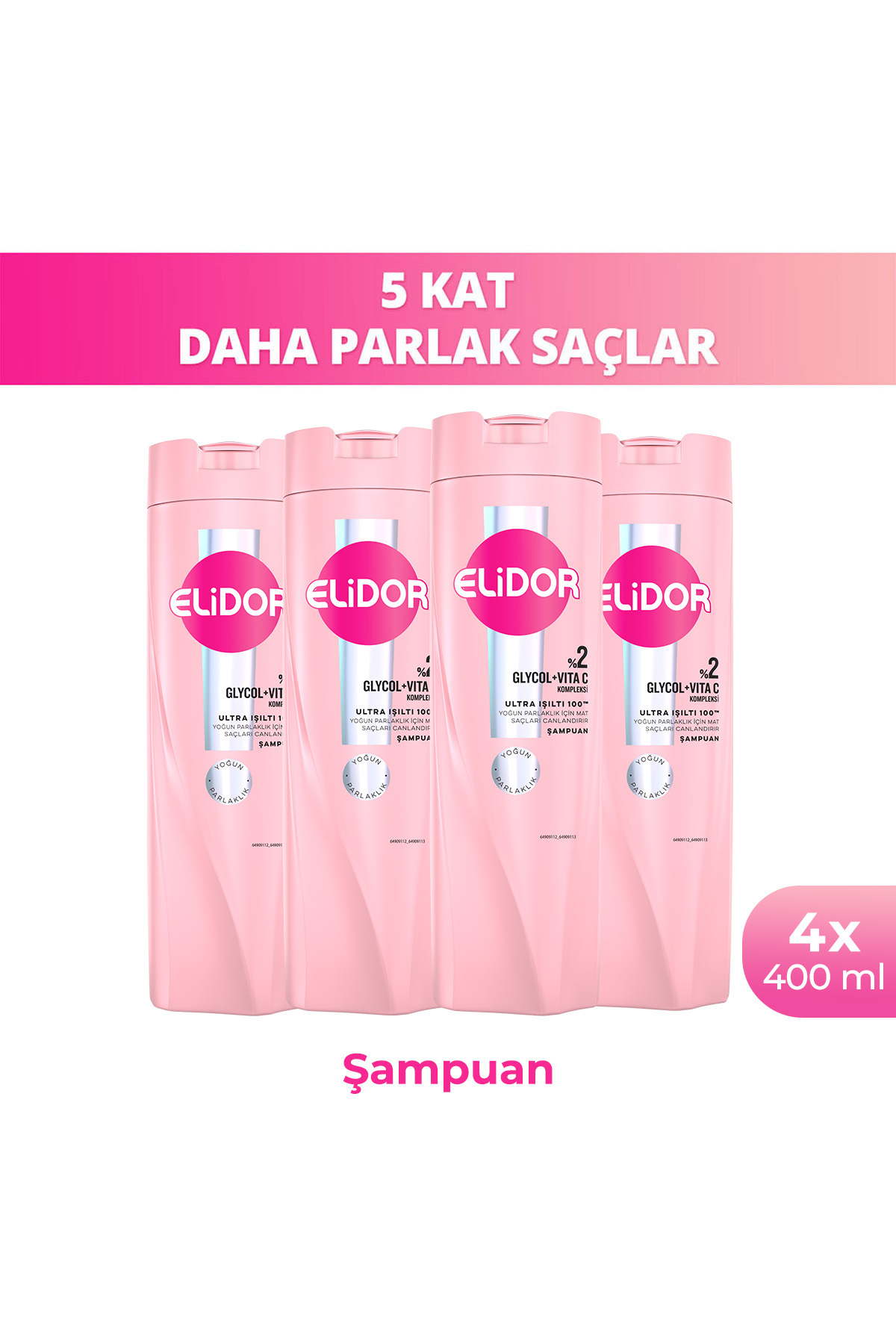 Elidor Saç Bakım Şampuanı Ultra Işıltı 400 ml x4