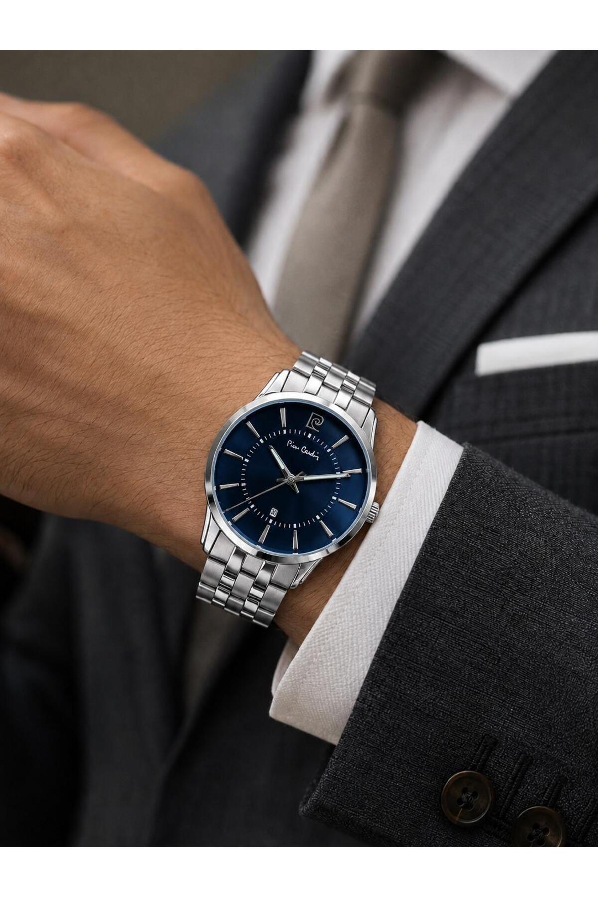 Pierre Cardin Damat Ve Takım Elbiseye Özel 2 Yıl Garantili Çelik Kordon Erkek Kol Saati VS.BLKT.1076 görsel 3