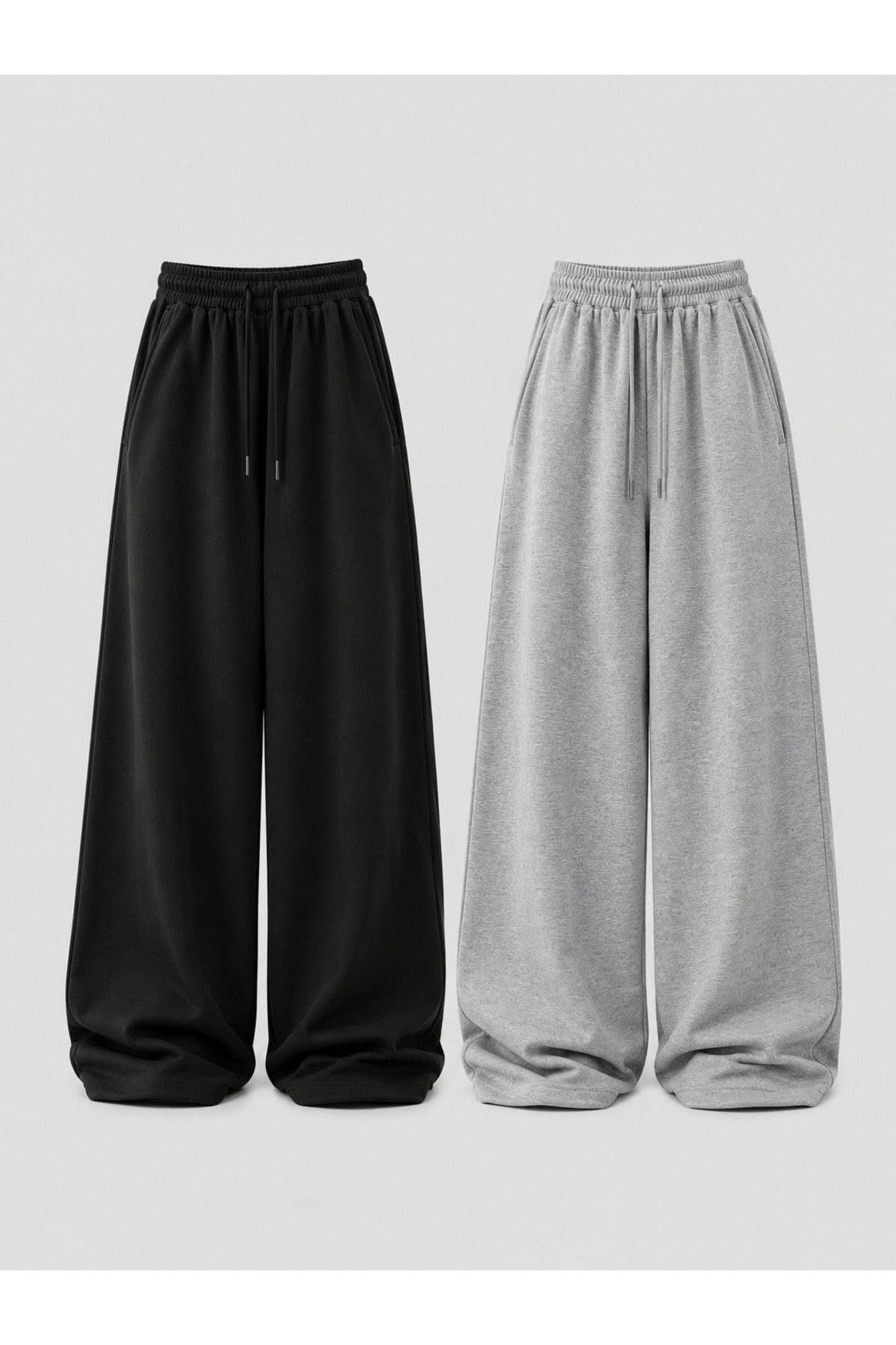 yx yustex sport 2'li Eşofman Unisex (Siyah-Gri) Oversize Yazlık Eşfoman Seti - Baggy Rahat Kalıp 2'li Ekonomik Paket