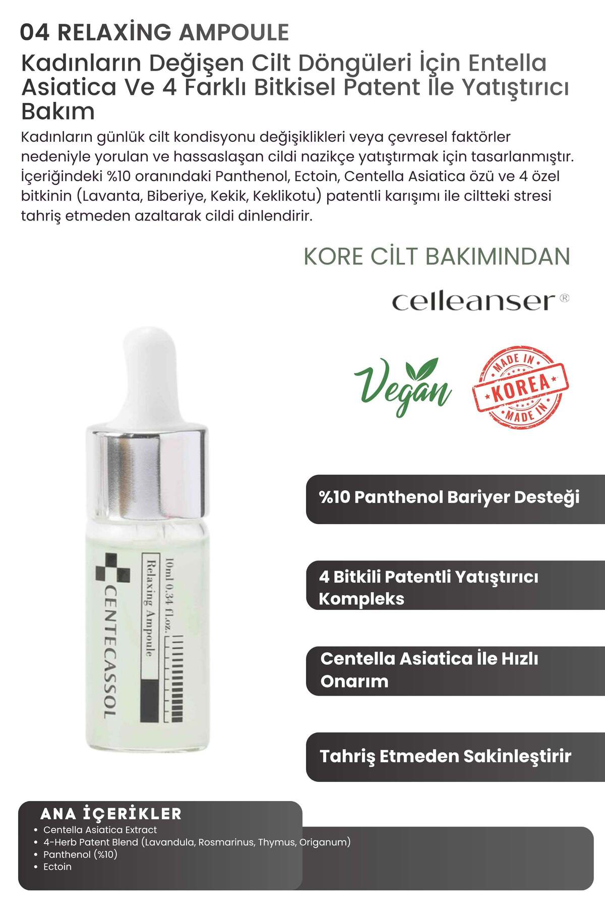 centecassol Reset Skin Kit 5'li Kore Cilt Bakım Seti Ampul ve