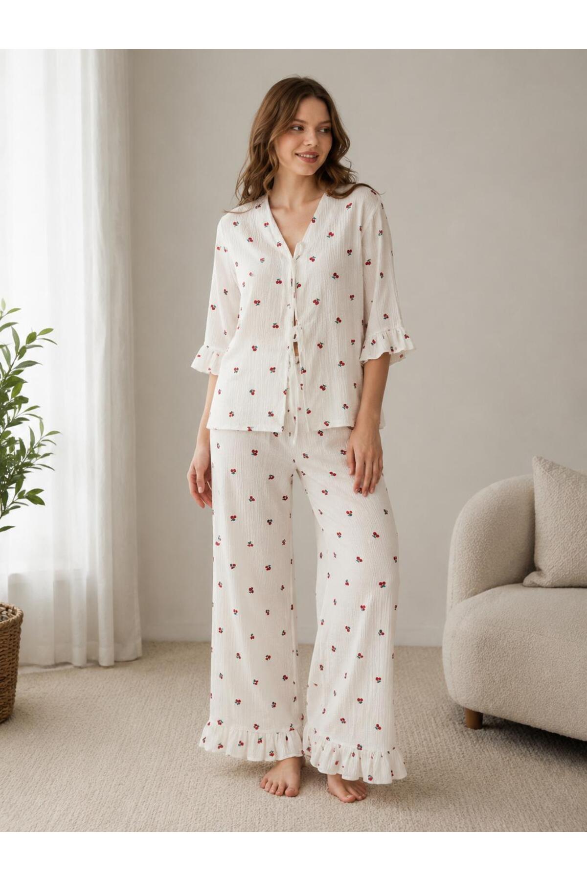 Women's Short Sleeve Cotton Pajamas Set