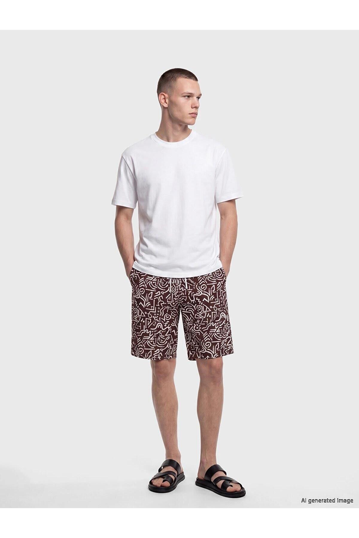 LC Waikiki Knee-Length Patterned Men's Swim Shorts (S6)