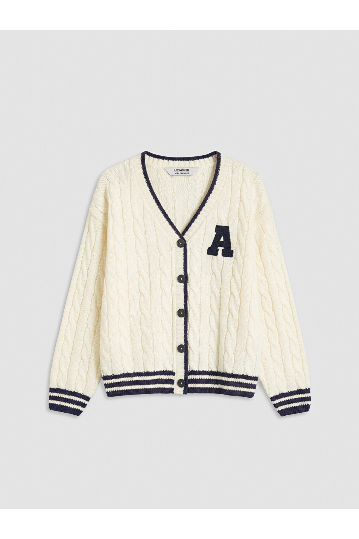 LC Waikiki Κοριτσίστικη πλεκτή ζακέτα με V λαιμόκοψη και κεντήματα