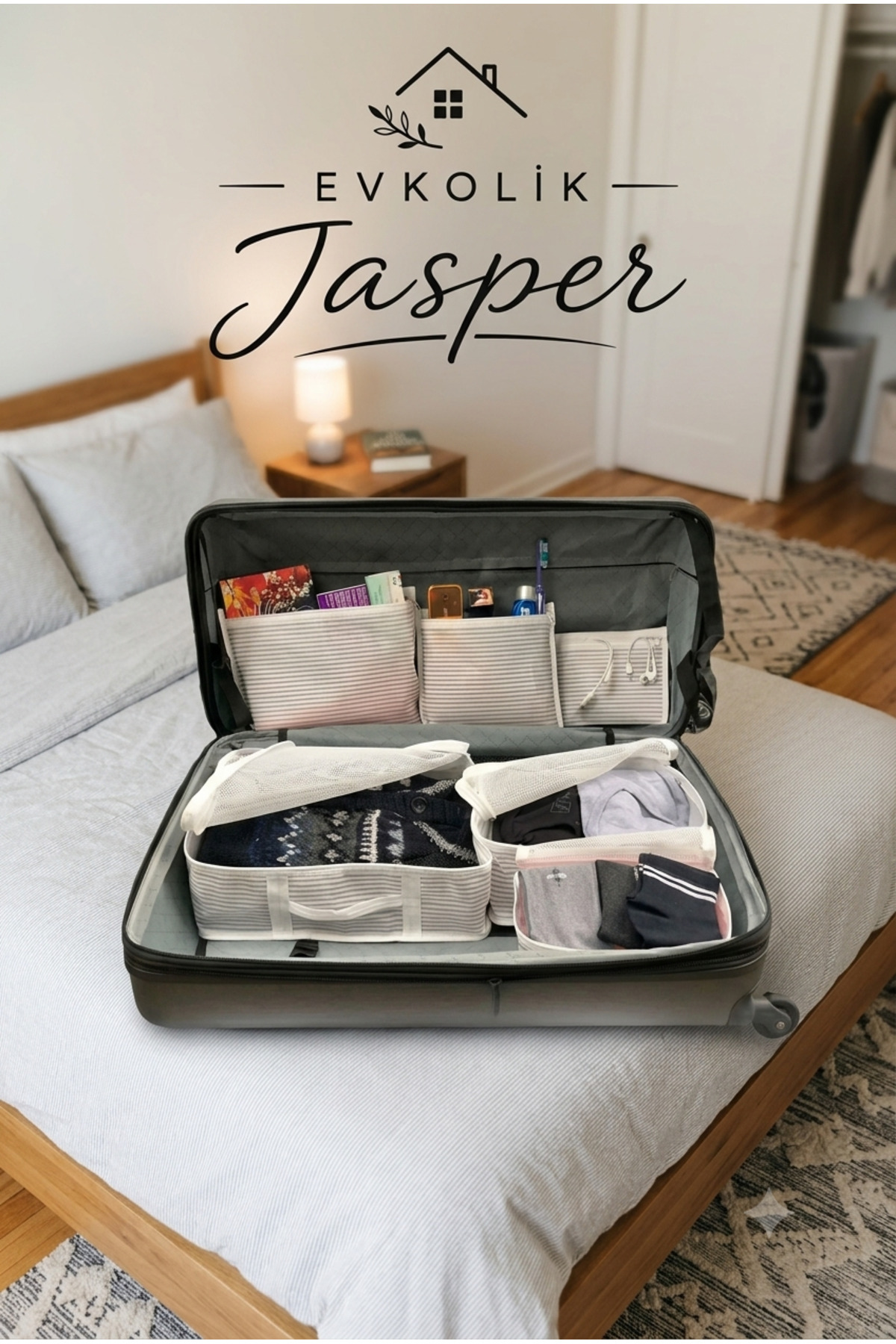 Gray DESPERADO ⅢTi Type-R Flux DM カバーセット JASPER 6'lı Valiz Bavul Düzenleyici Seyahat Çantası Organizer Hurç