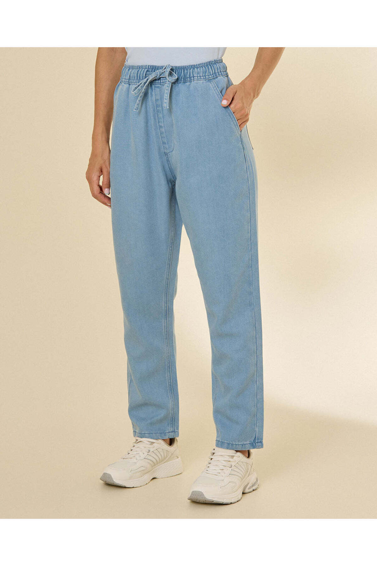 REDTAG Women Blue Elasticated Waist Cotton Pants