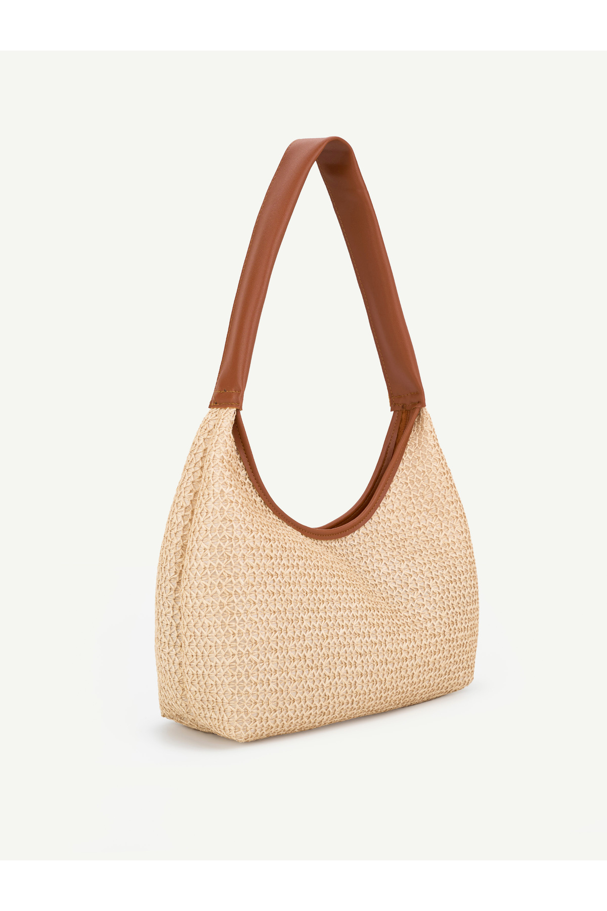 BLAZE Hasır Kadın El Kol ve Omuz Çantası Modern Minimal Hobo Çanta