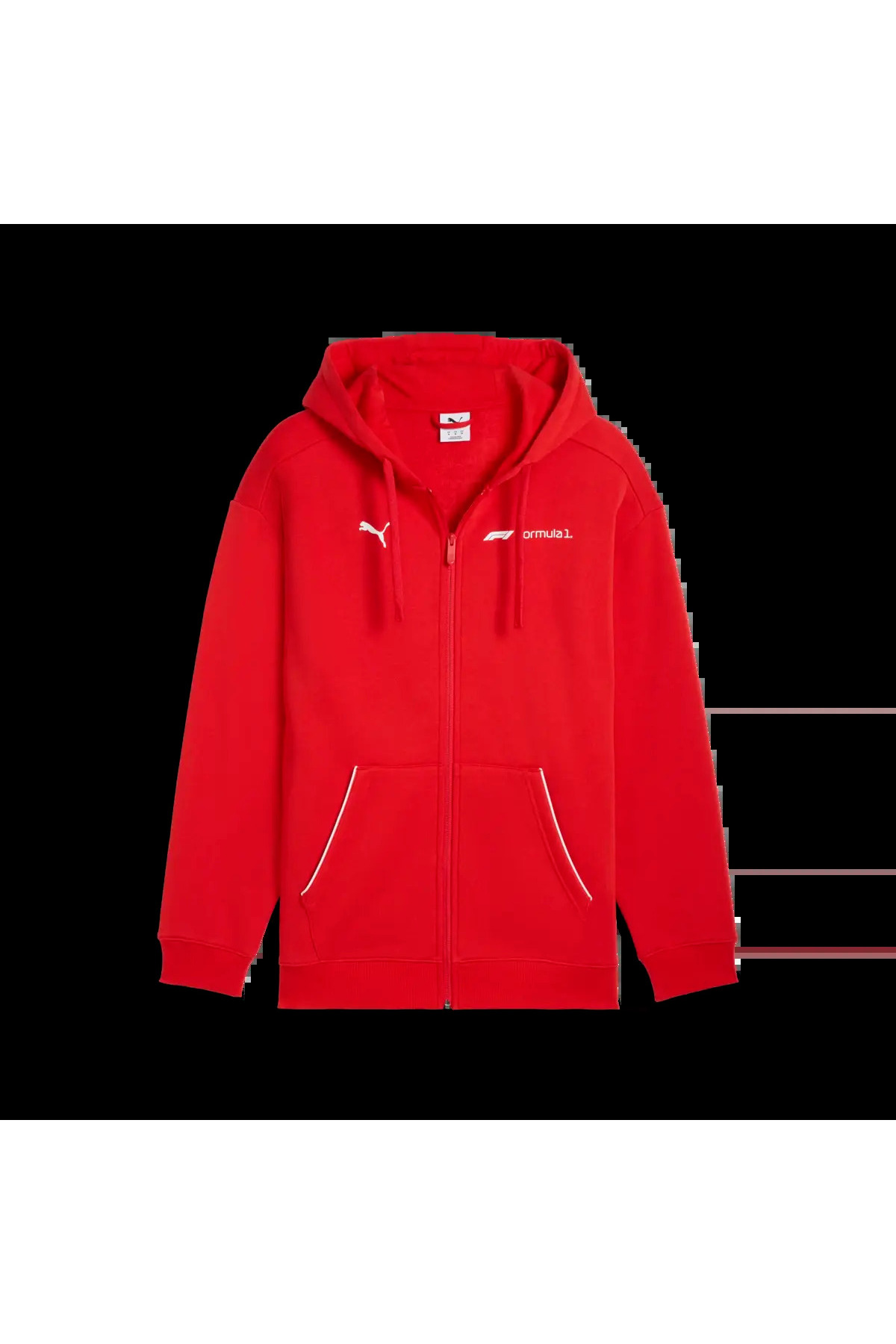 Puma F1 Essential+ Fullzip Hoodie Kırmızı Erkek Sweatshirt görsel 5