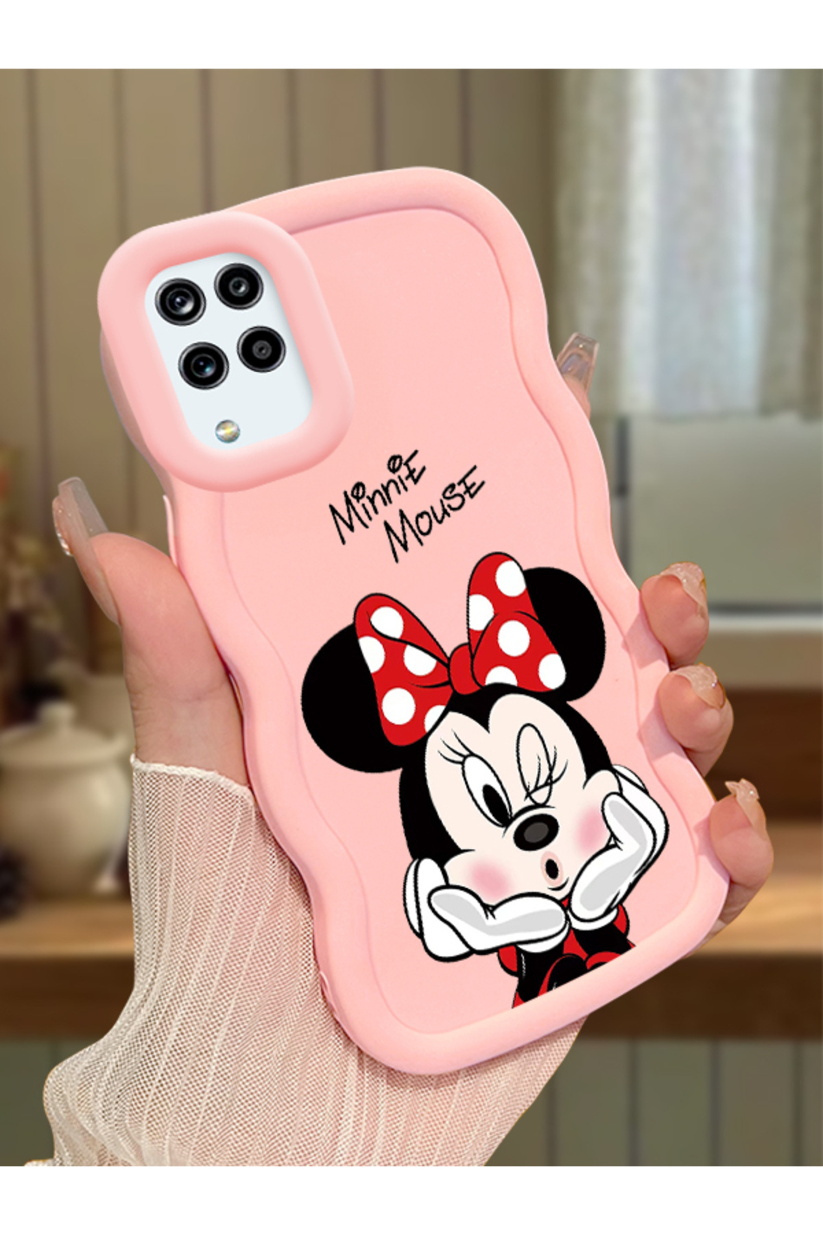 Samsung Galaxy M12 Compatible Case camera protector Pink Silicone Couple Phone Case Cute Pattern