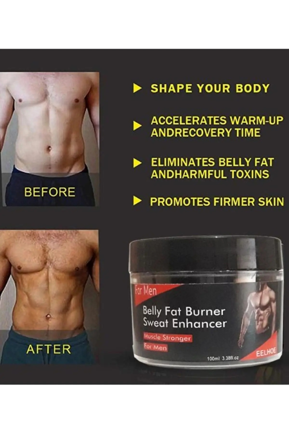 Belly Fat Burner Erkekler Için Bölgesel Krem 100 ml x 2 Adet — LMVXGU-EYF-11133-JIYA01 — تصویر 2 از 2